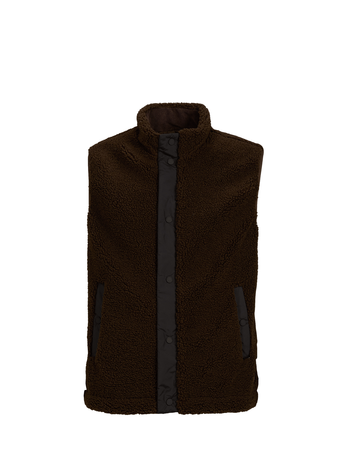 Sleeveless fleece jacket with a high neck SAVE THE DUCK Brown