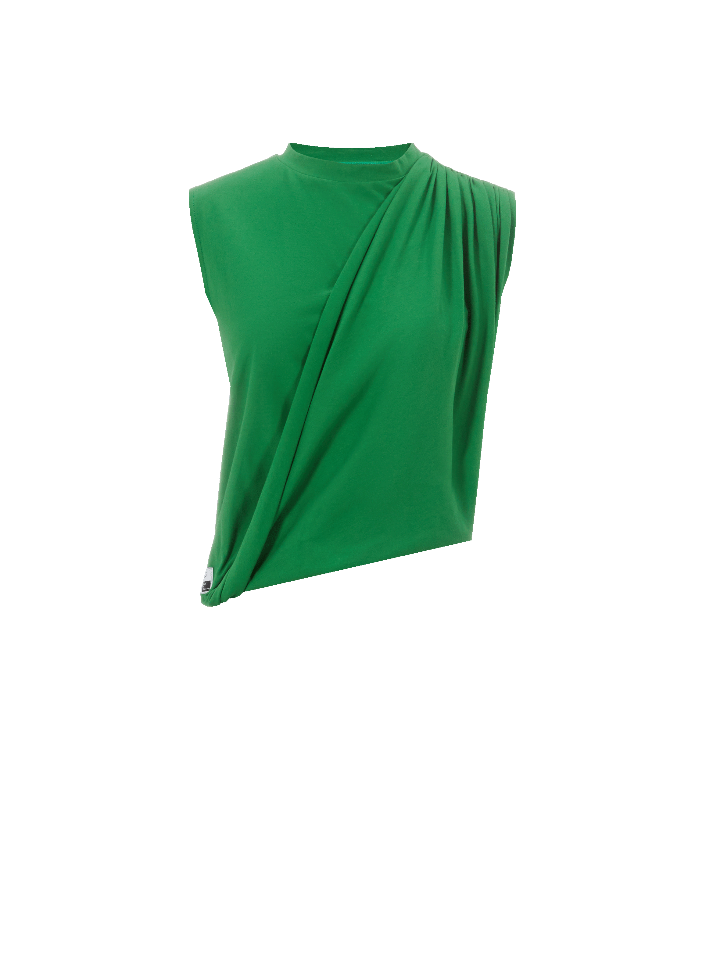 MOSSI Asymmetric cotton top Green