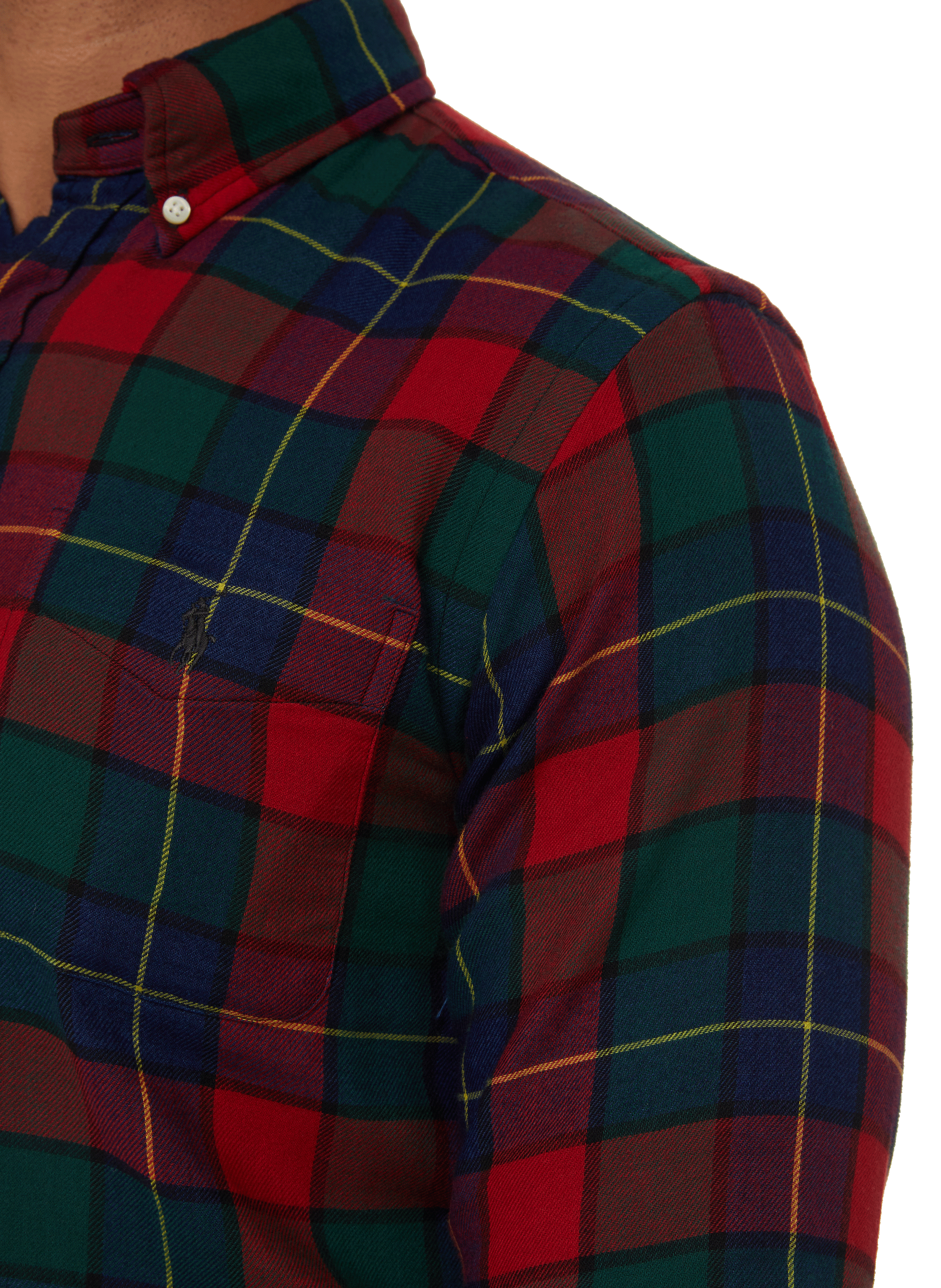 Chemise à carreaux en flanelle de coton POLO RALPH LAUREN Vert