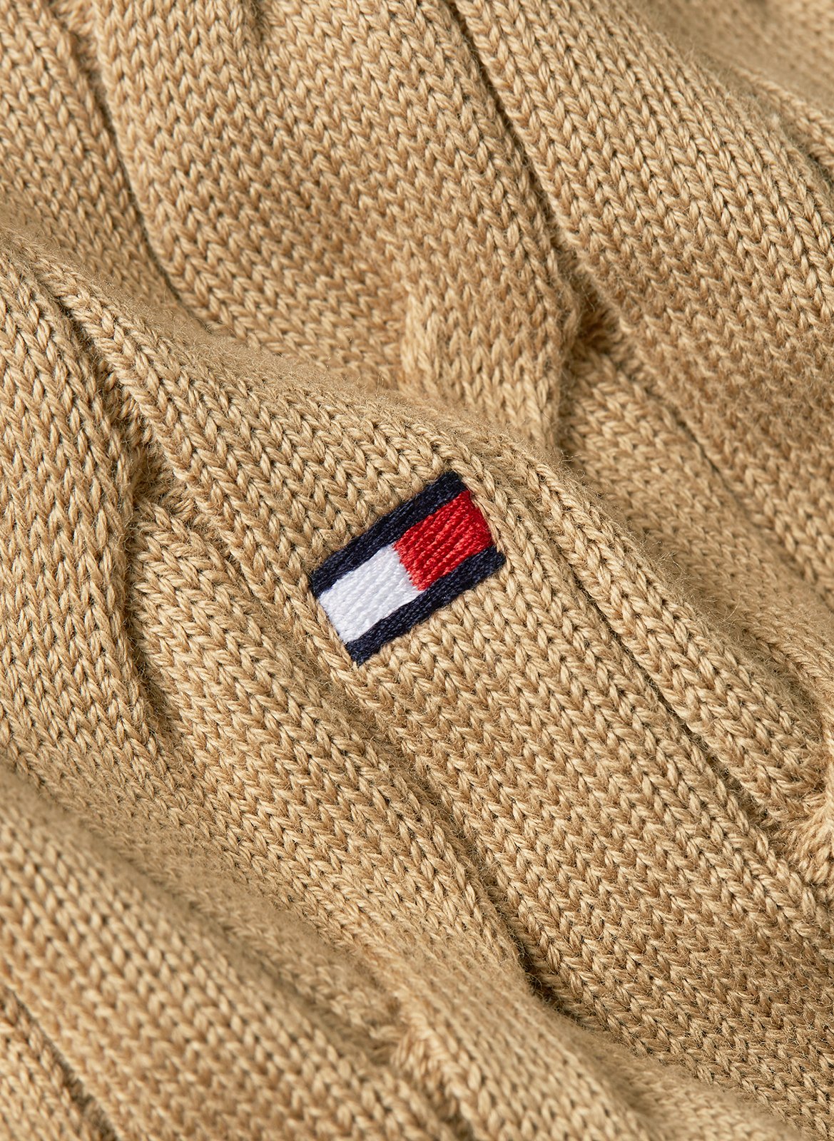 Pull en maille torsadée en coton | Beige TOMMY HILFIGER Homme