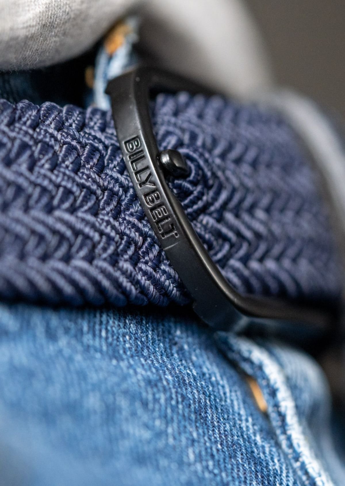 Ceinture tressée élastique unie BILLYBELT Bleu