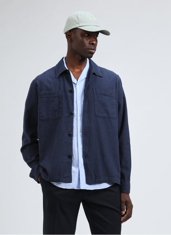 Chemise en coton et lin Bleu by SELECTED SELECTED Chemise en coton et lin Bleu