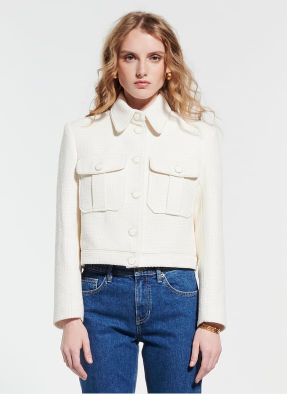 Veste ecru cintrée - vienne Blanc by ZAPA ZAPA Veste ecru cintrée - vienne Blanc