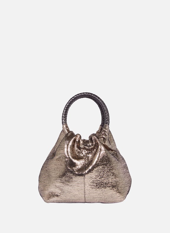 Sac à main Gordi S en cuir métaliisé Doré by JÉRÔME DREYFUSS JÉRÔME DREYFUSS Sac à main Gordi S en cuir métaliisé Doré