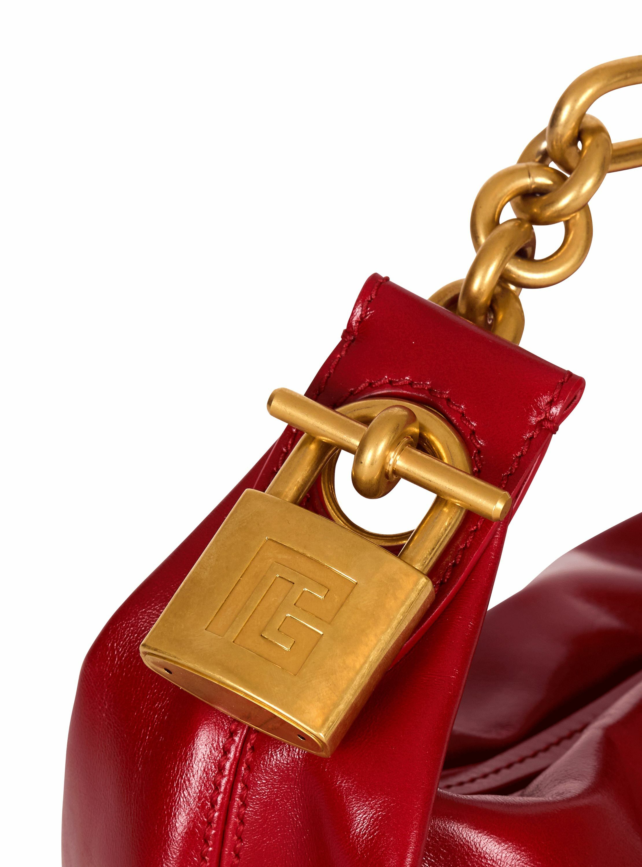 Sac sync mini en cuir de veau BALMAIN Rouge