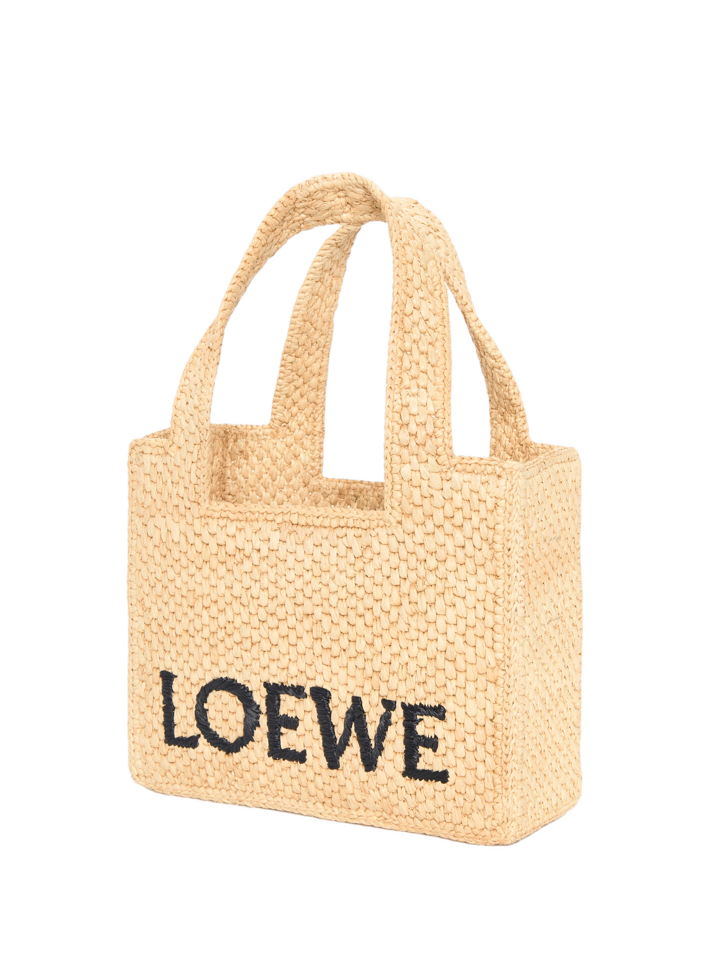 Mini LOEWE Font Tote in raffia LOEWE Beige