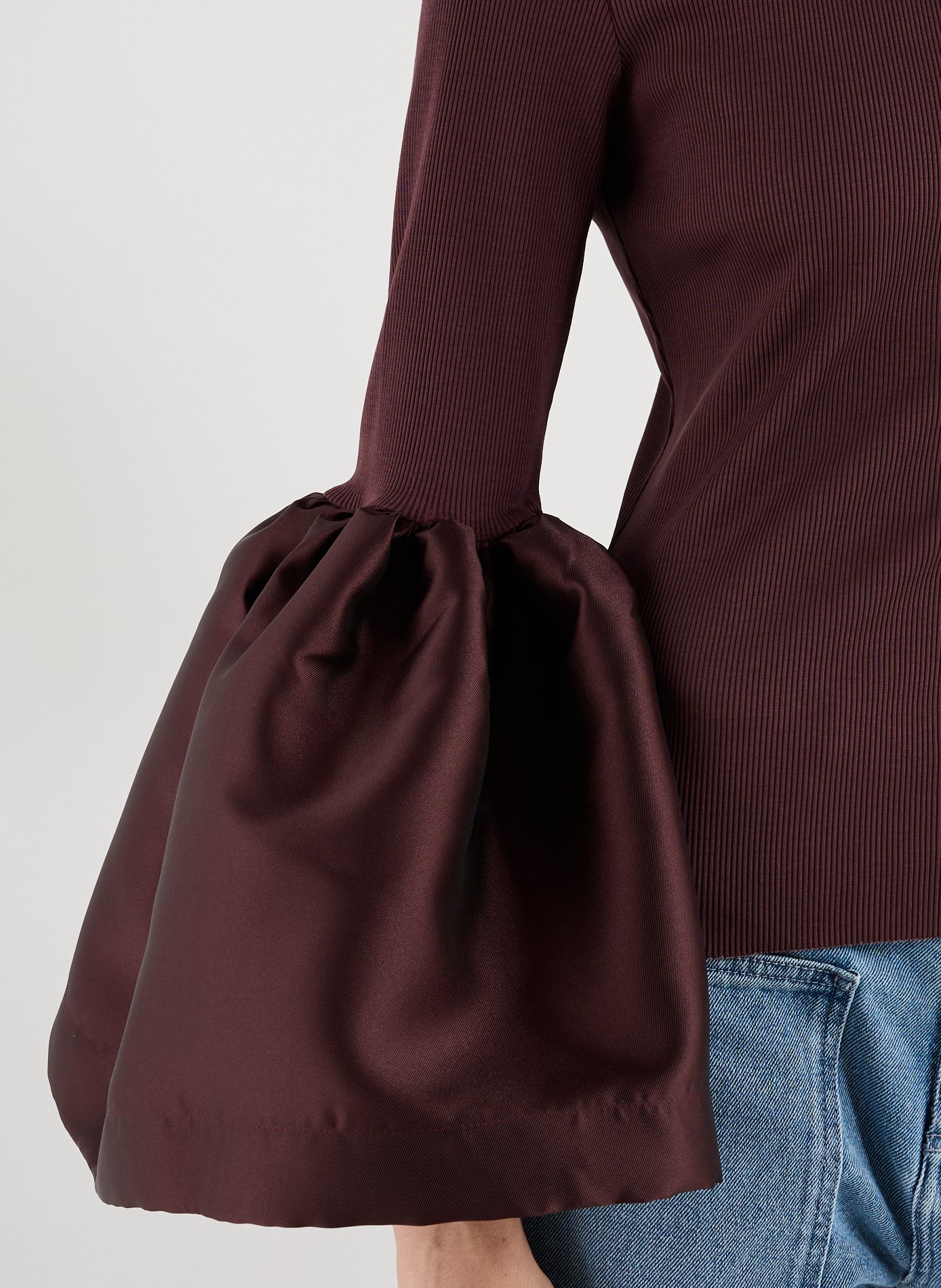 Haut à manches bouffantes en coton mélangé MARQUES ALMEIDA Rouge