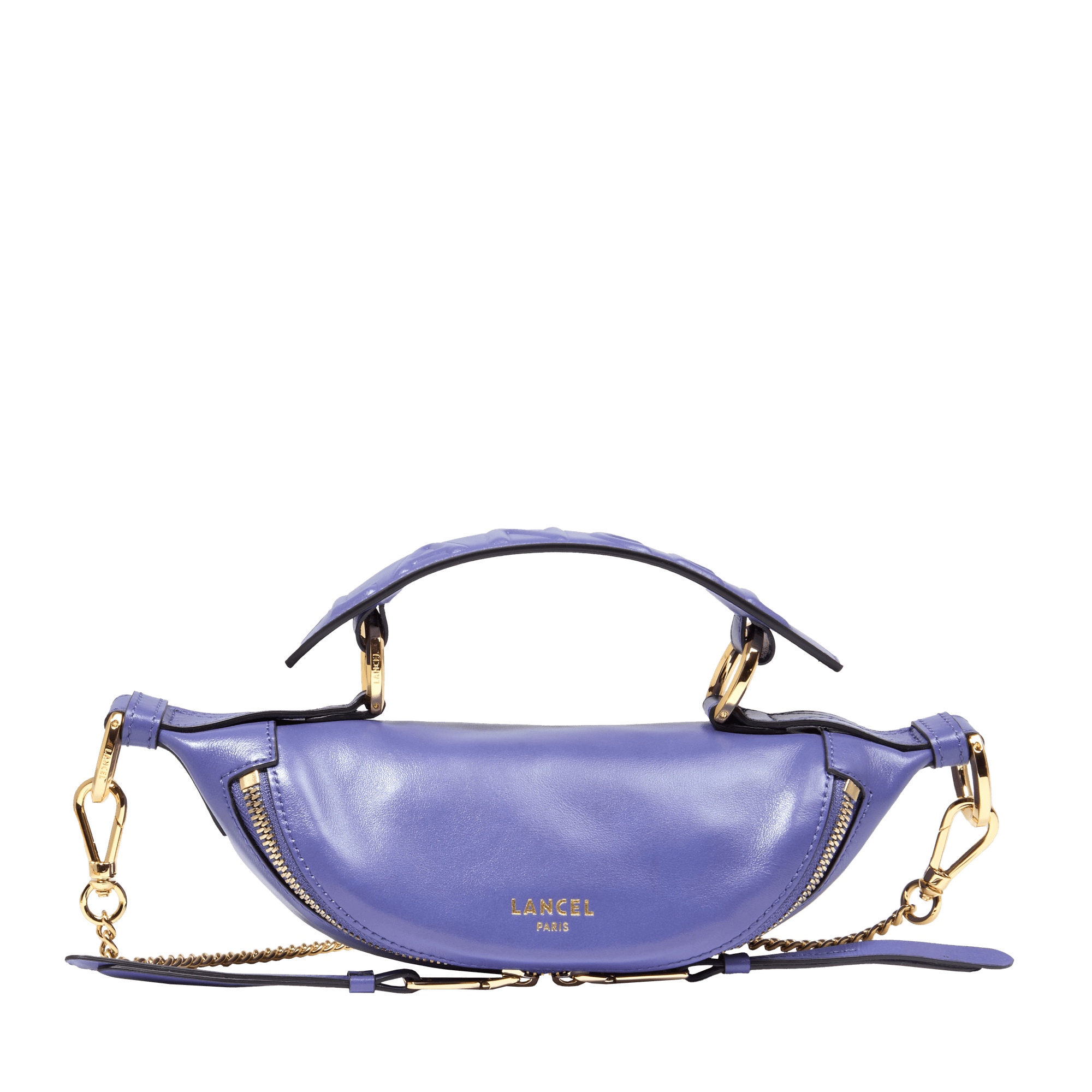 Mini sac porté croisé zippé origami de lancel en cuir LANCEL Bleu