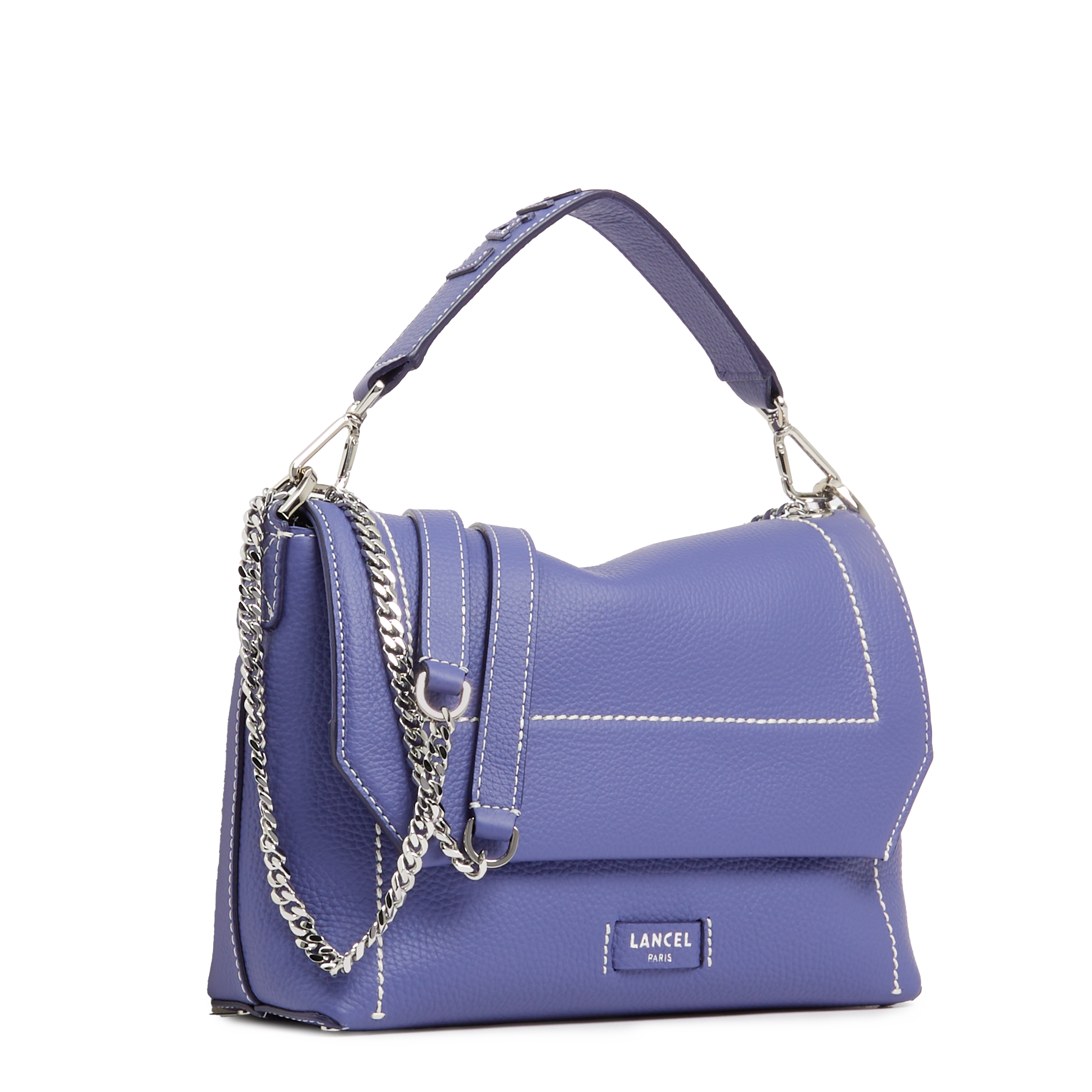 Sac rabat m ninon soft de lancel en cuir LANCEL Bleu