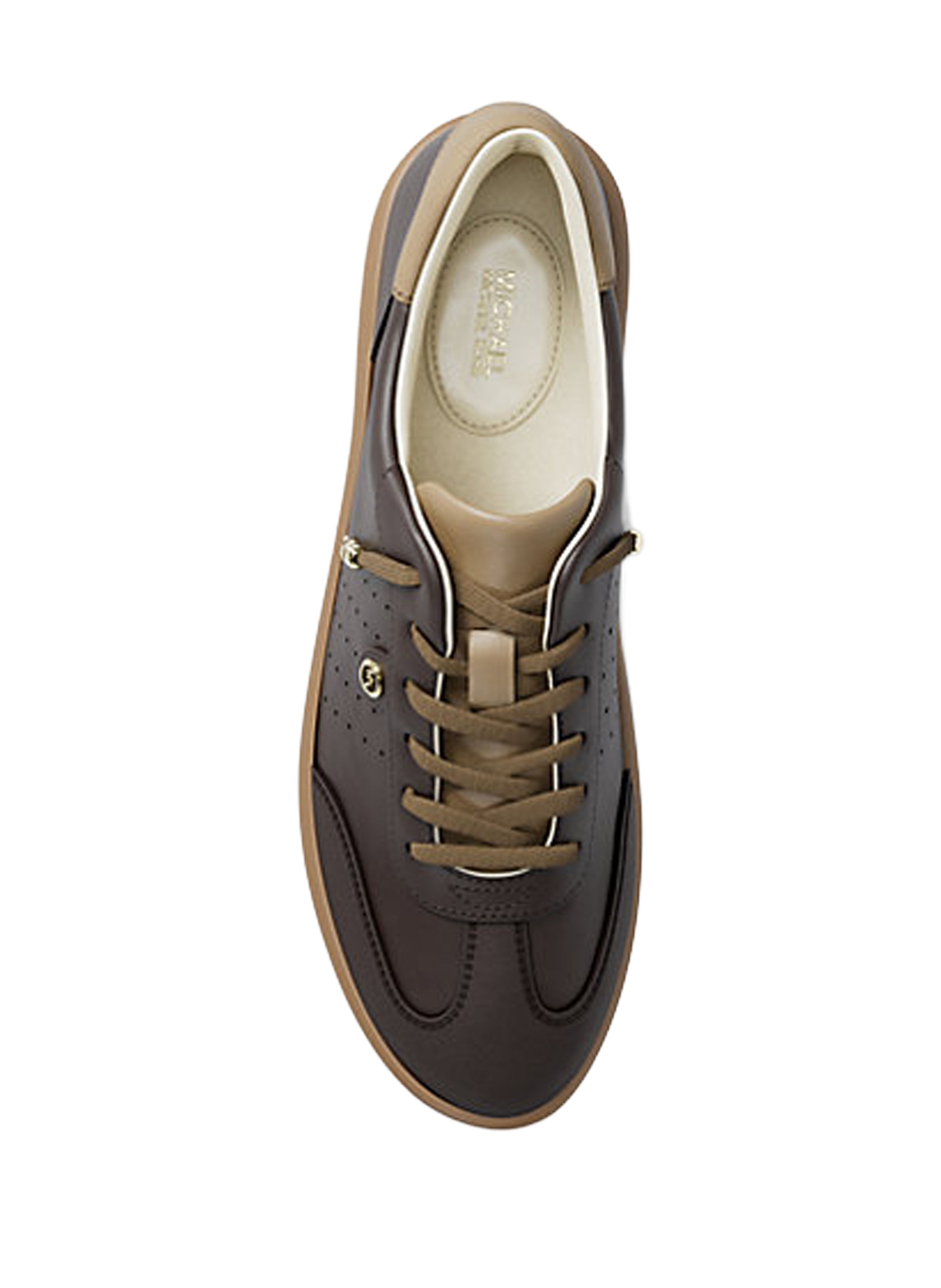 Baskets bi-matière en cuir MICHAEL KORS Marron