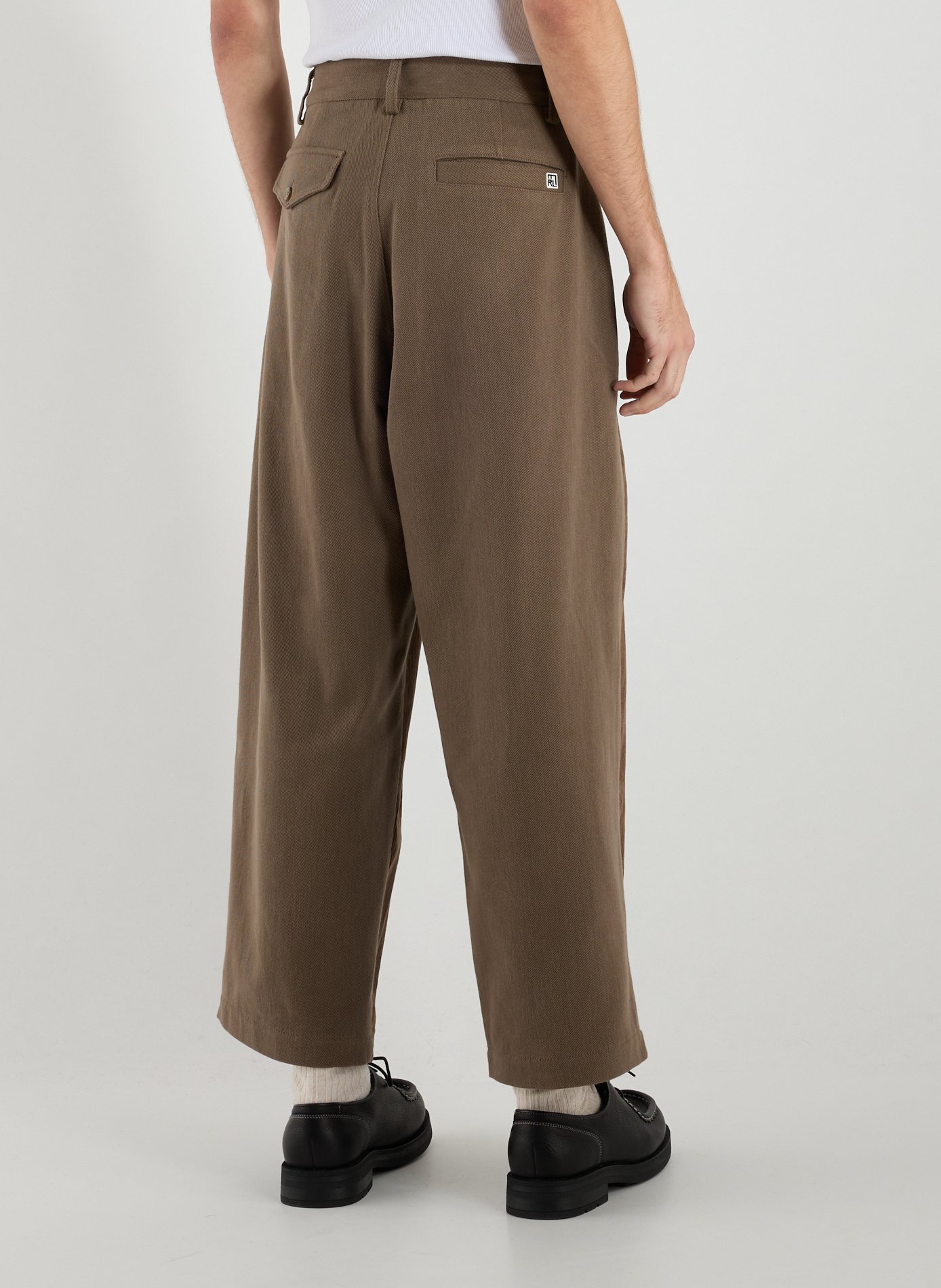 Bi-material carrot pants in cotton MERELY MADE Brown