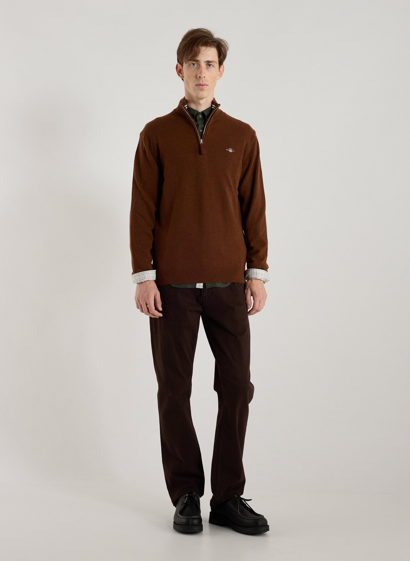 Pull col montant en laine GANT Marron
