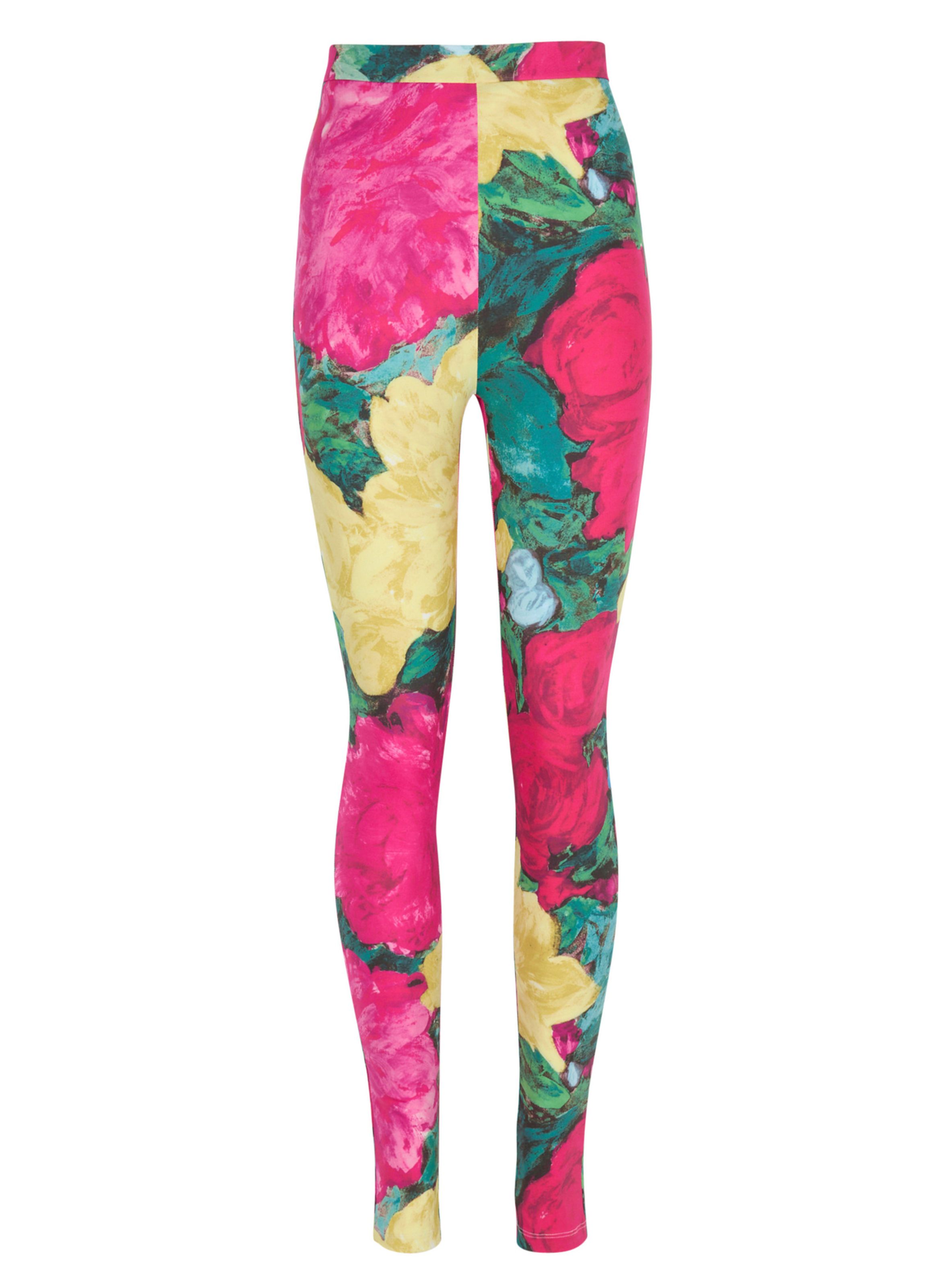 Legging en jersey imprimé roses BALMAIN Multicolore