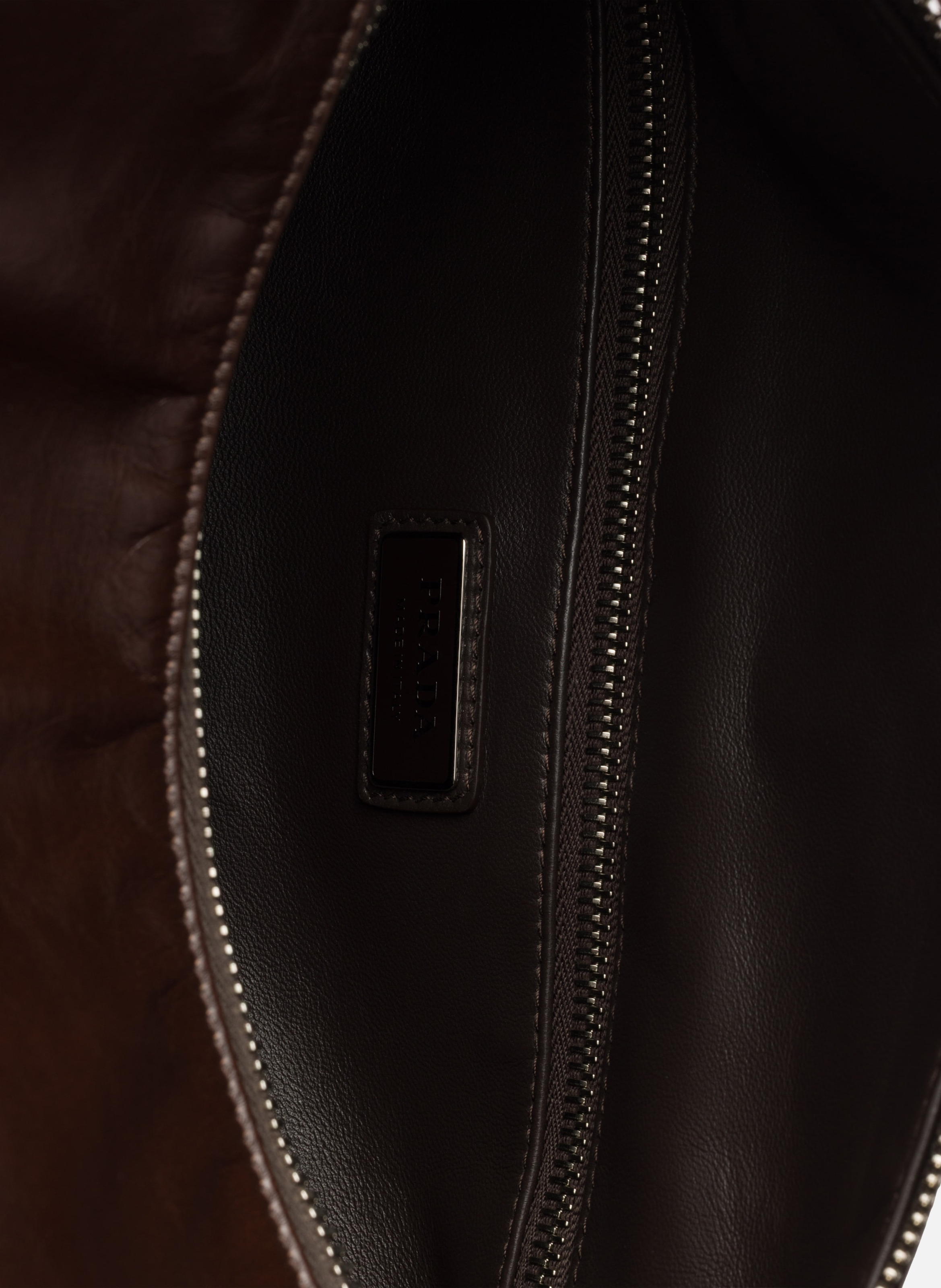 Sac à bandoulière en cuir PRADA Marron