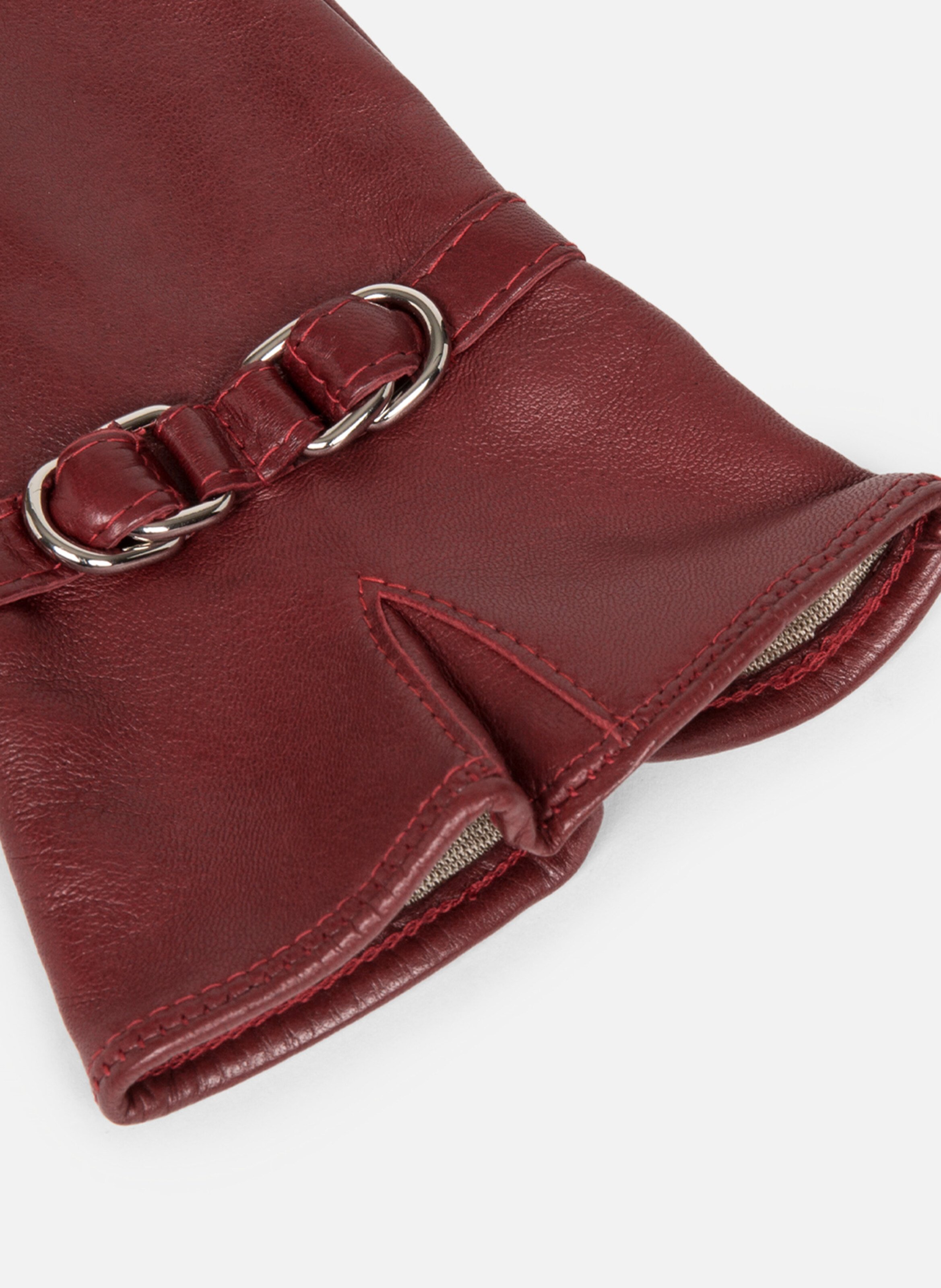 Gants en cuir d'agneau lisse LANCASTER Rouge