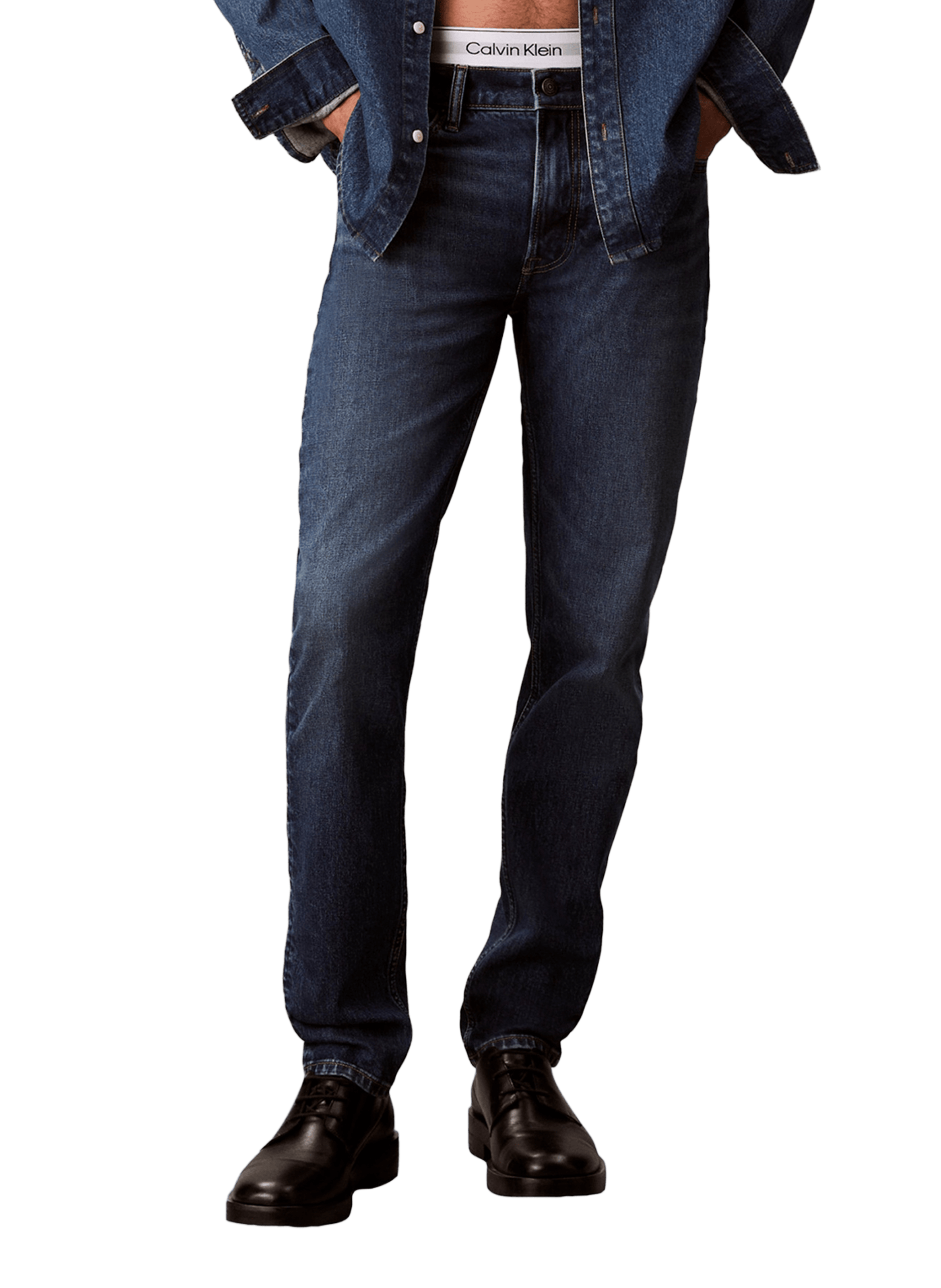 Cotton-blend slim-fit jeans CALVIN KLEIN Blue
