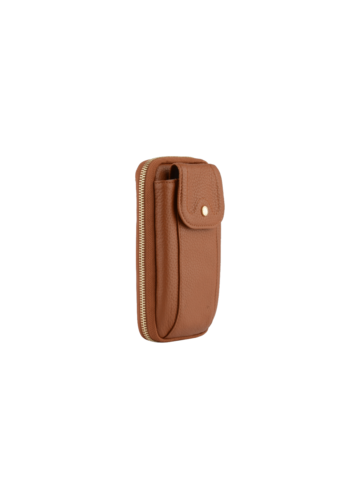 Club | etui téléphone portable en cuir de veau grainé POURCHET Marron