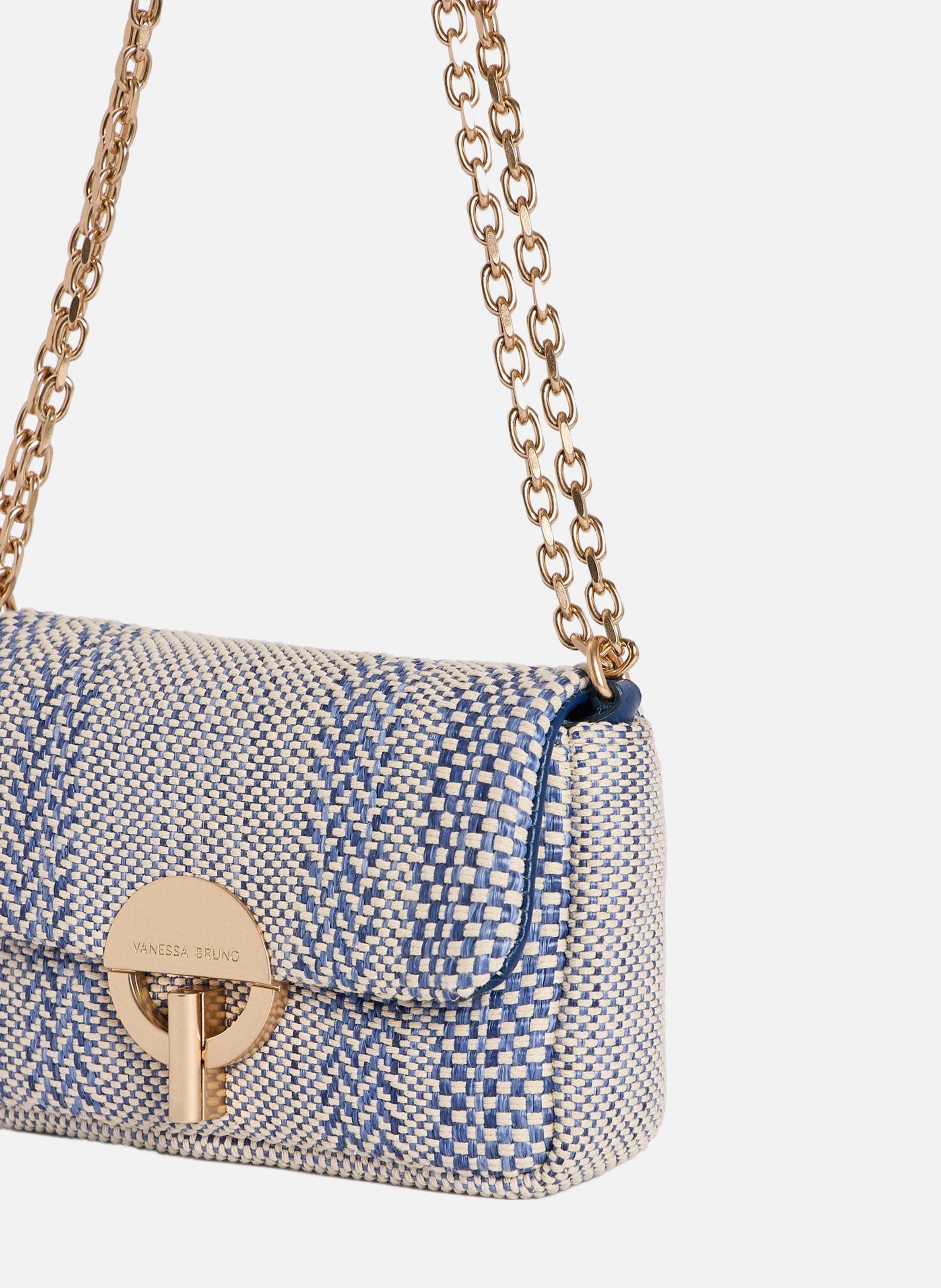 Petit sac moon en cuir tressé VANESSA BRUNO Bleu