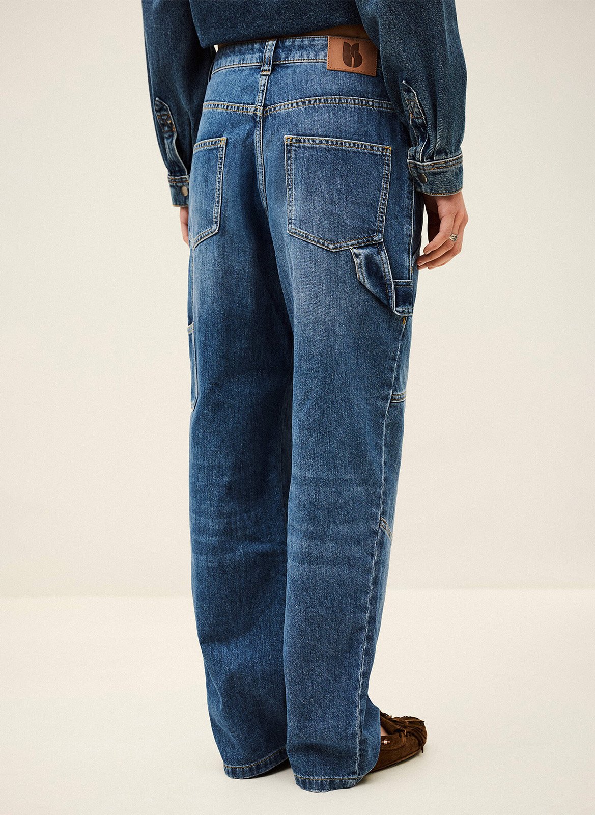 Jean droit en coton moyce BA&SH Bleu