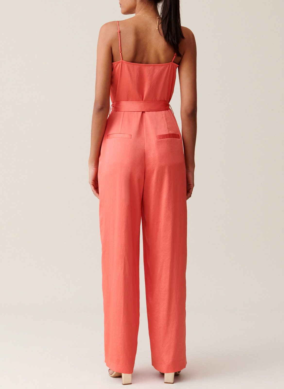 Combinaison droite encolure v satinée CLAUDIE PIERLOT Orange