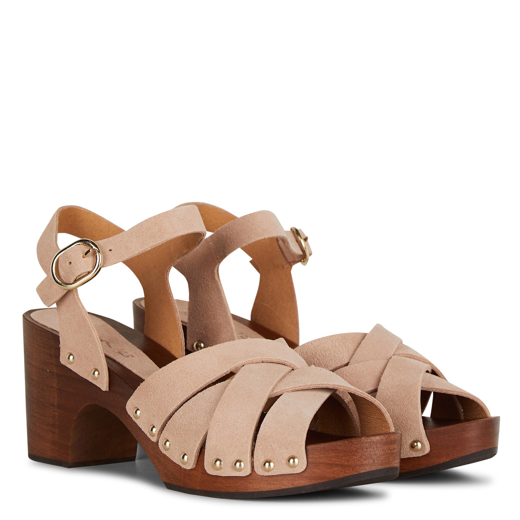 Sabots à talons en cuir sia MAISON 123 Rose