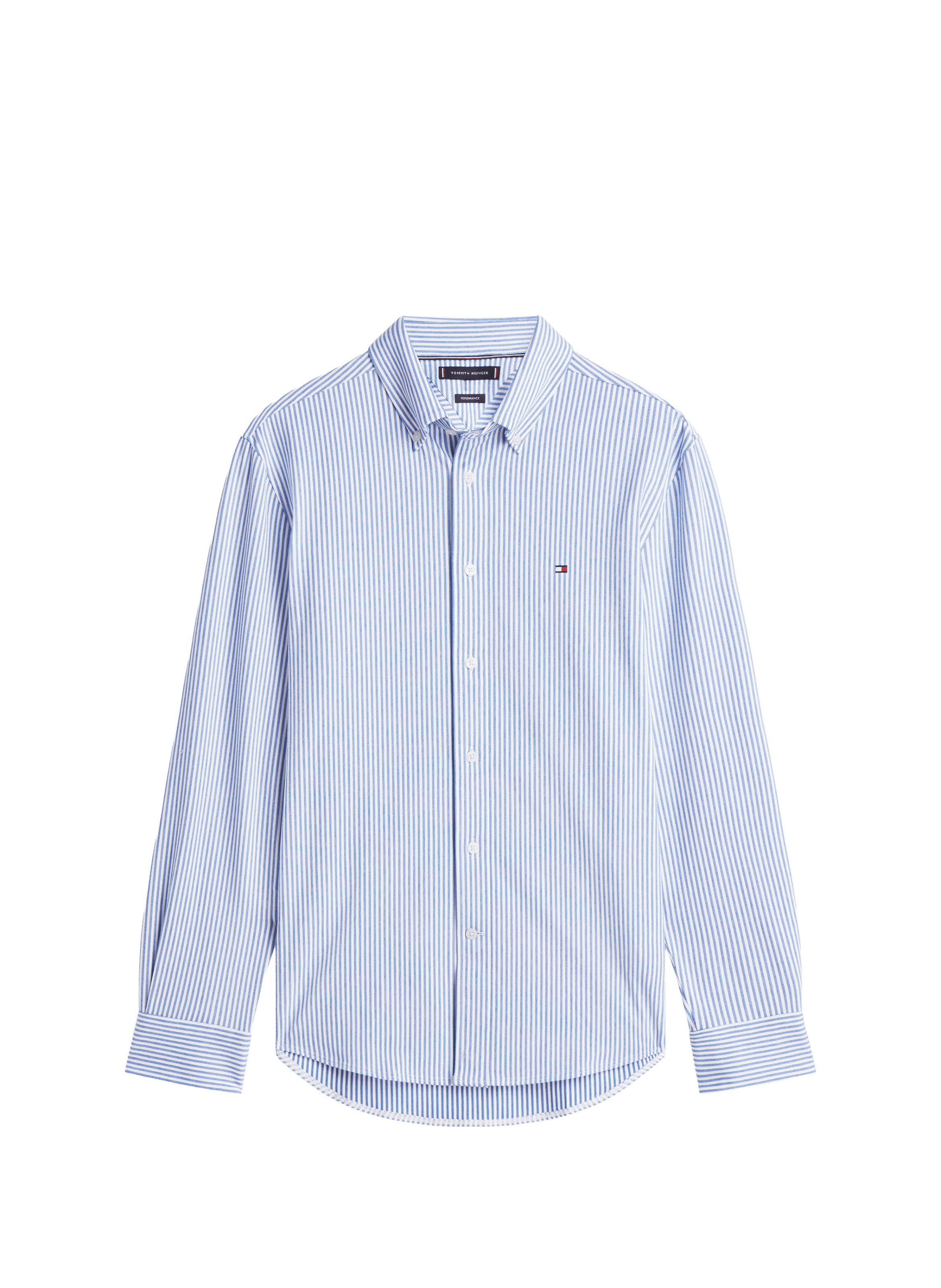 Straight Striped Shirt in Mixed Cotton TOMMY HILFIGER Blue