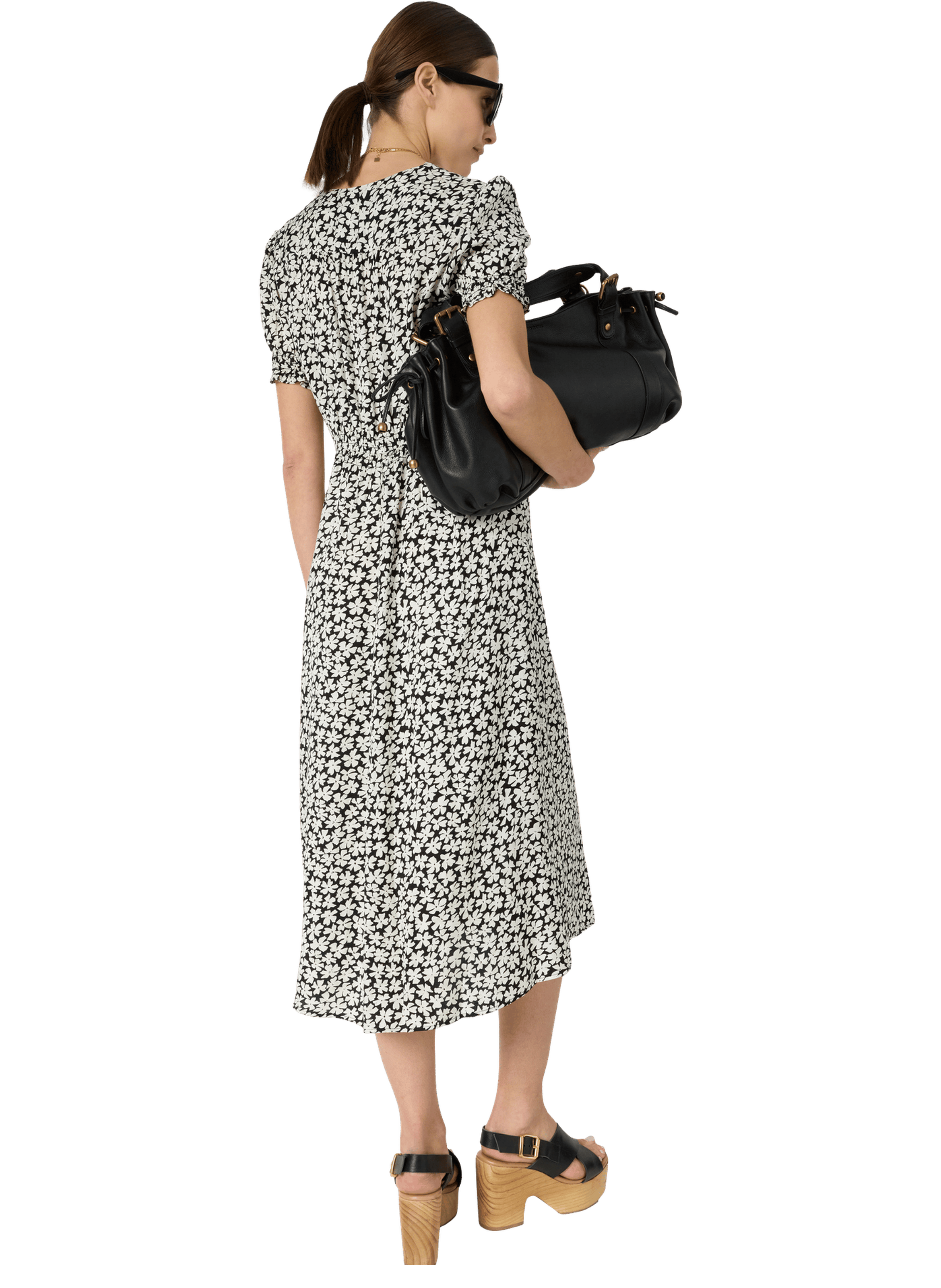 Robe longue à fleurs - rosi GERARD DAREL Noir