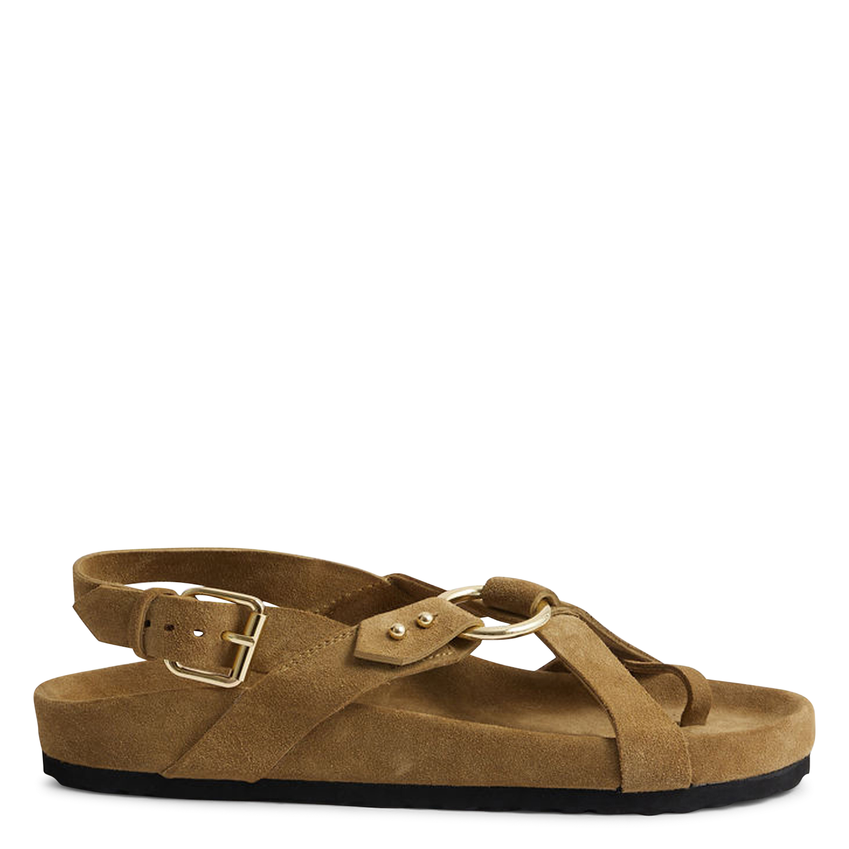 Sandales plates en cuir mexico SOEUR Marron