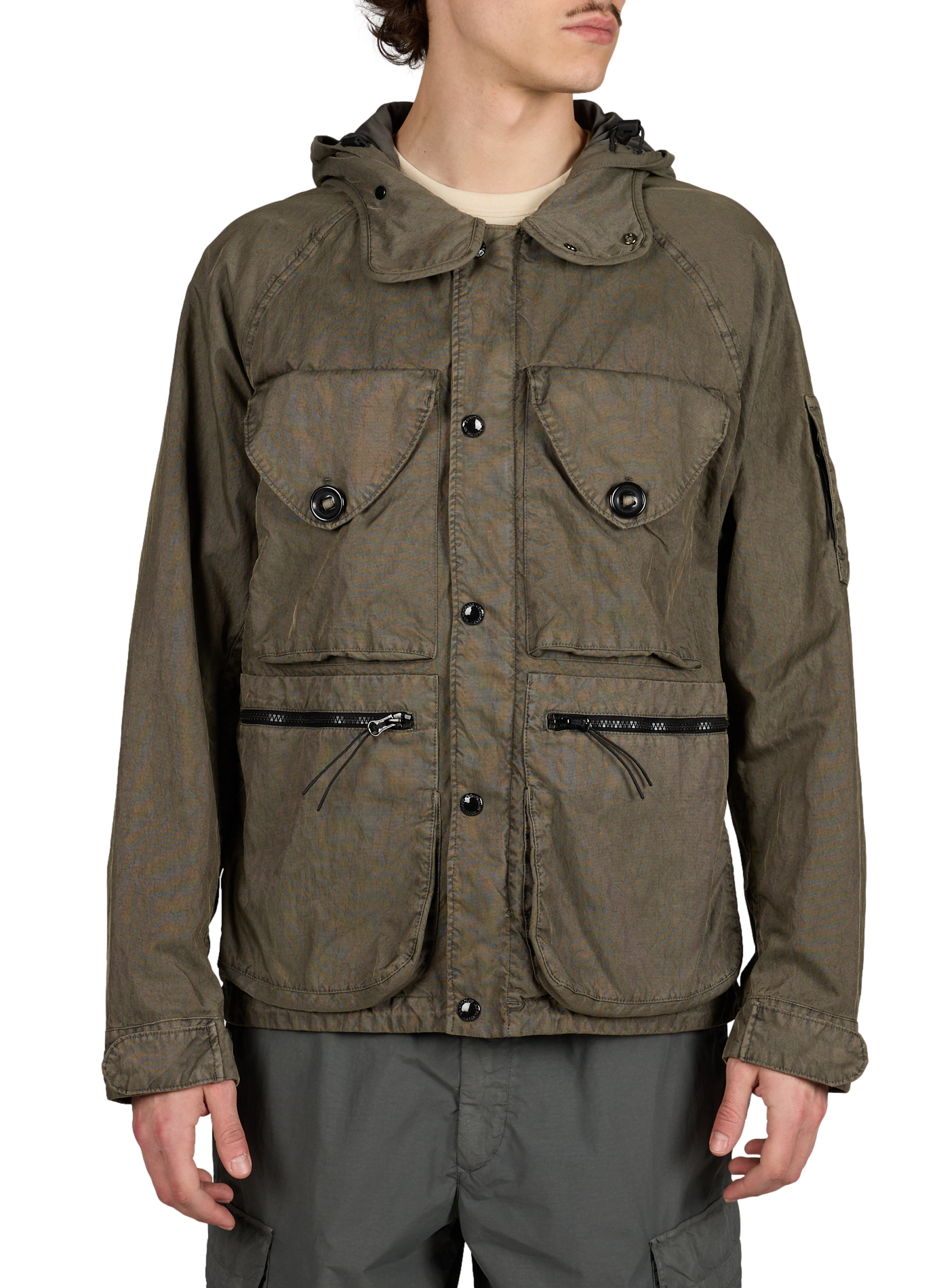 Hooded zipped jacket CP COMPANY Grey