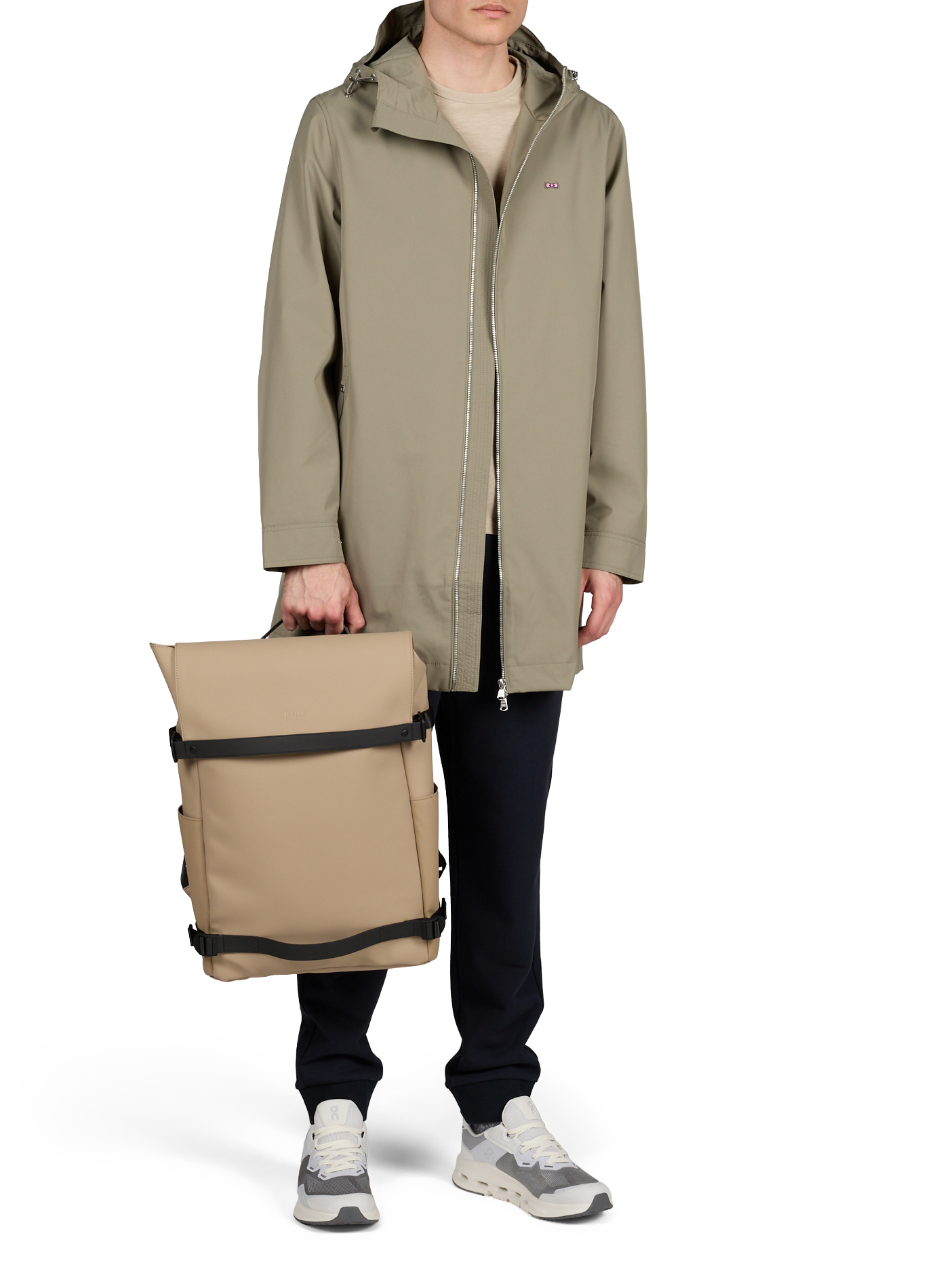 Blouson mi-long à capuche EDEN PARK Beige