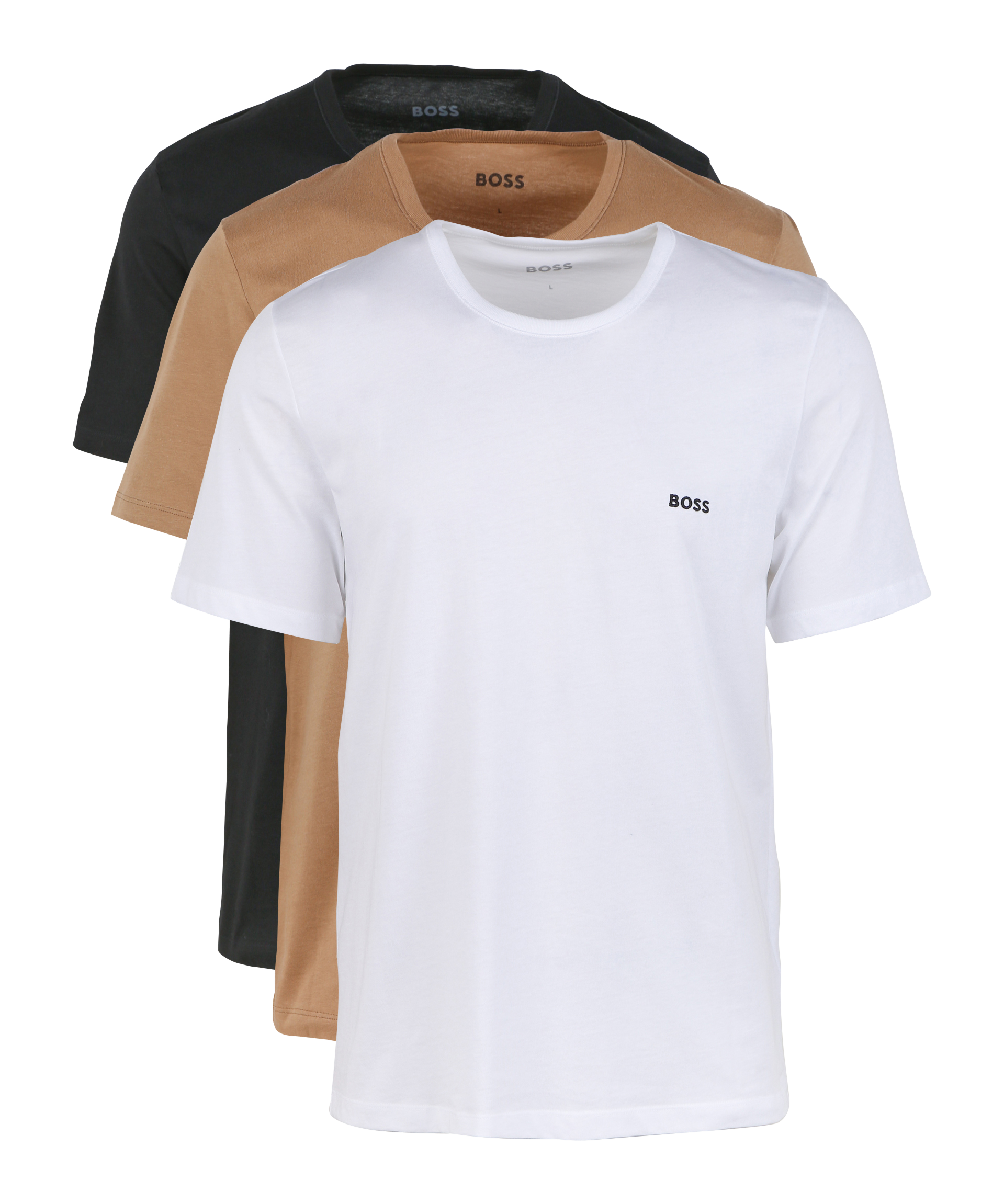 Lot de 3 tee-shirt col rond en coton BOSS Beige