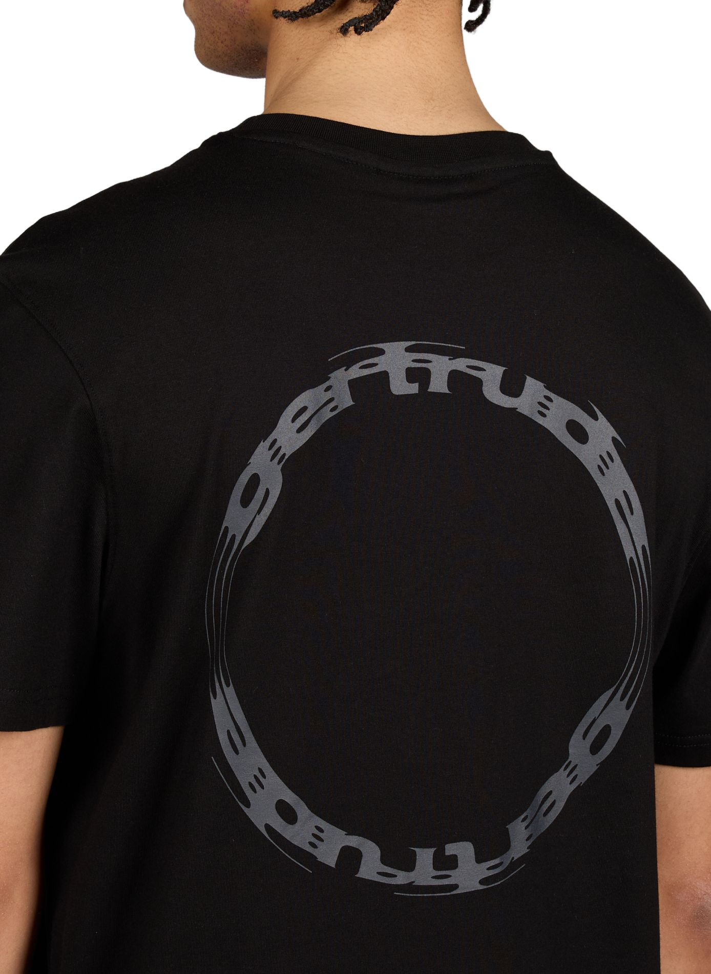 Contrast print cotton T-shirt GERTRUDE ET GASTON Black