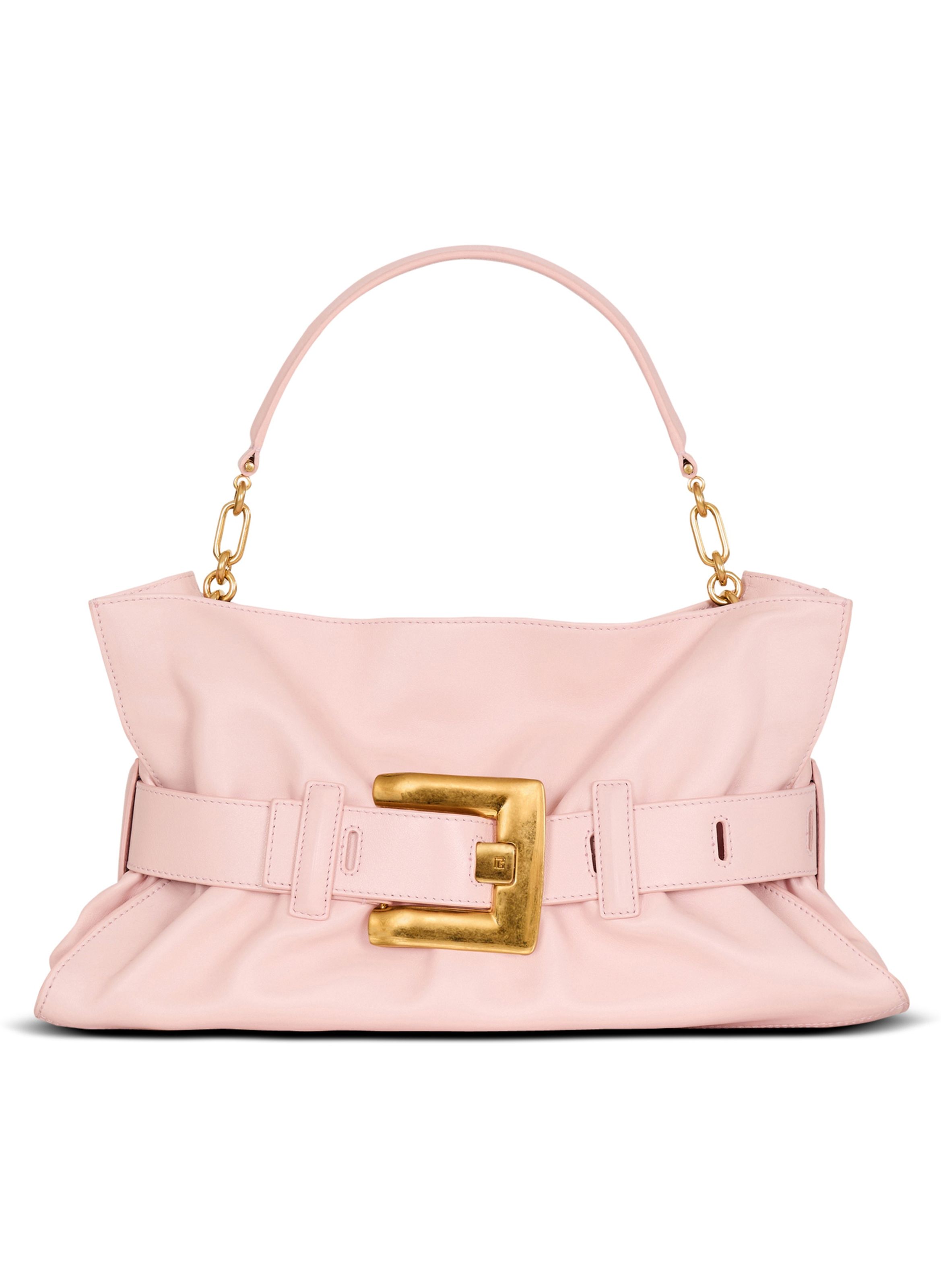 Sac anthem medium en cuir lisse BALMAIN Rose