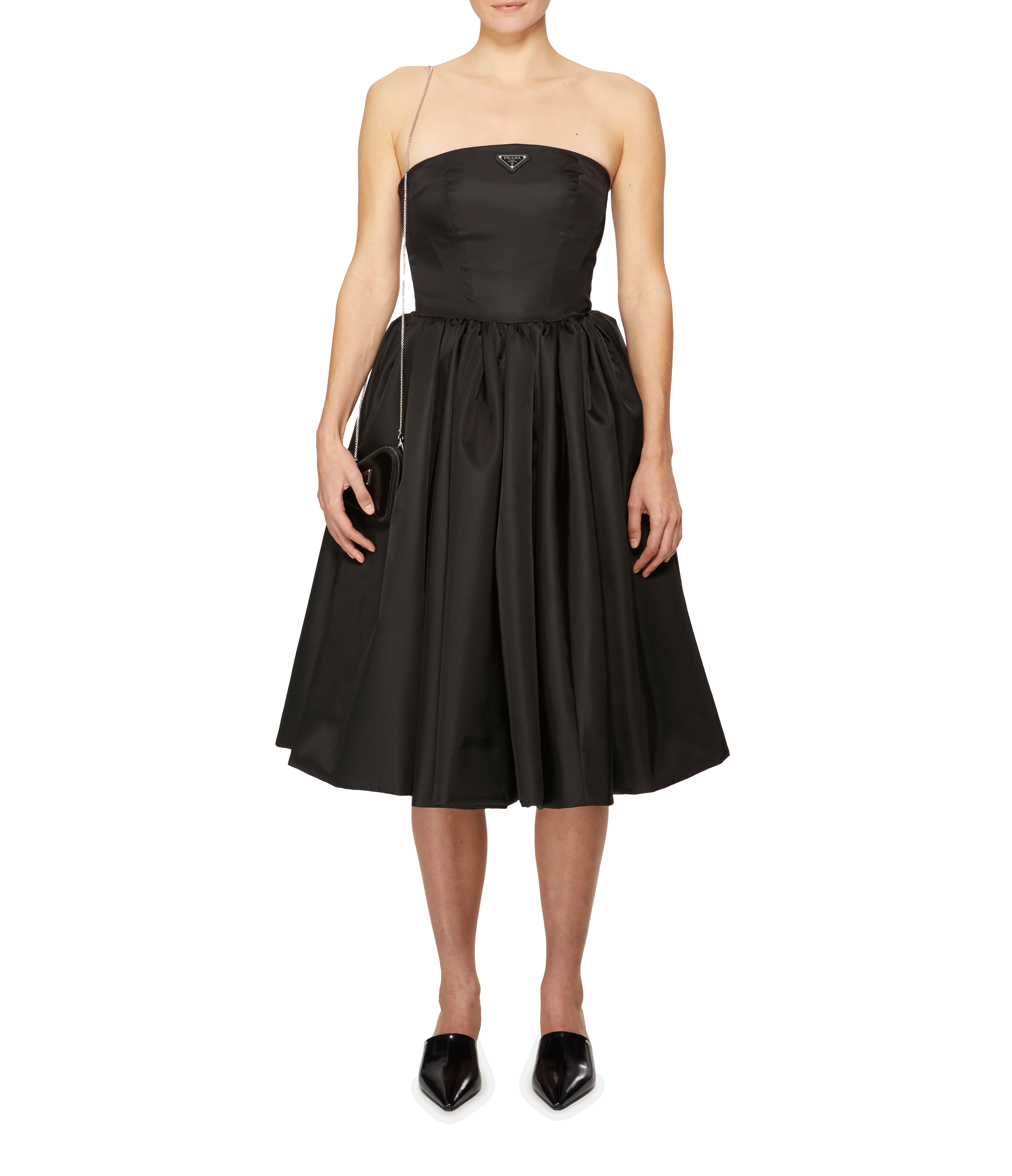 Mule with stiletto heel and pointed toe PRADA Black