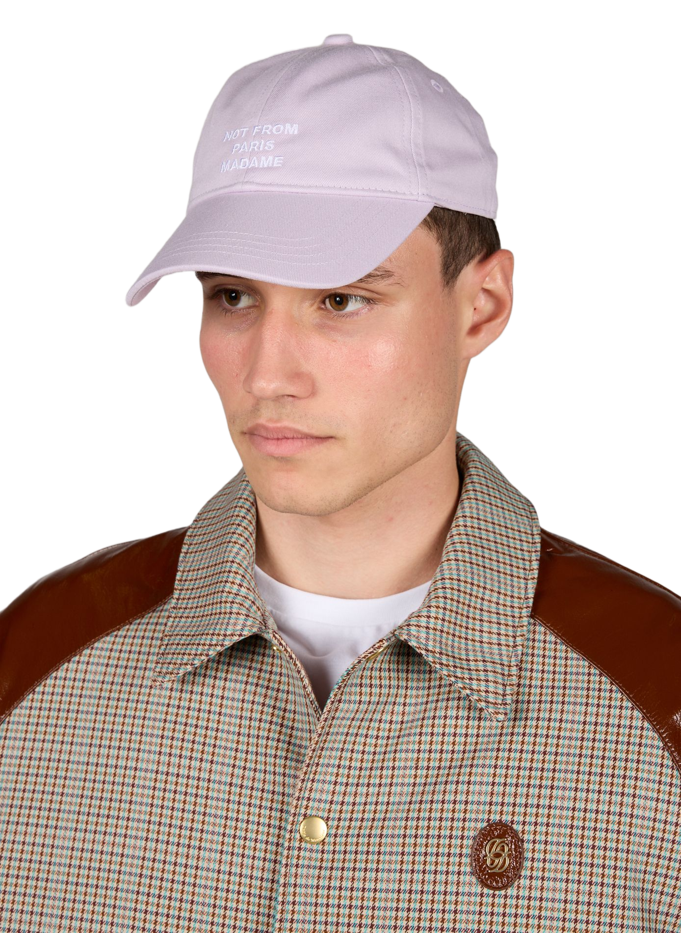 Embroidered Cotton Slogan Cap DROLE DE MONSIEUR Purple