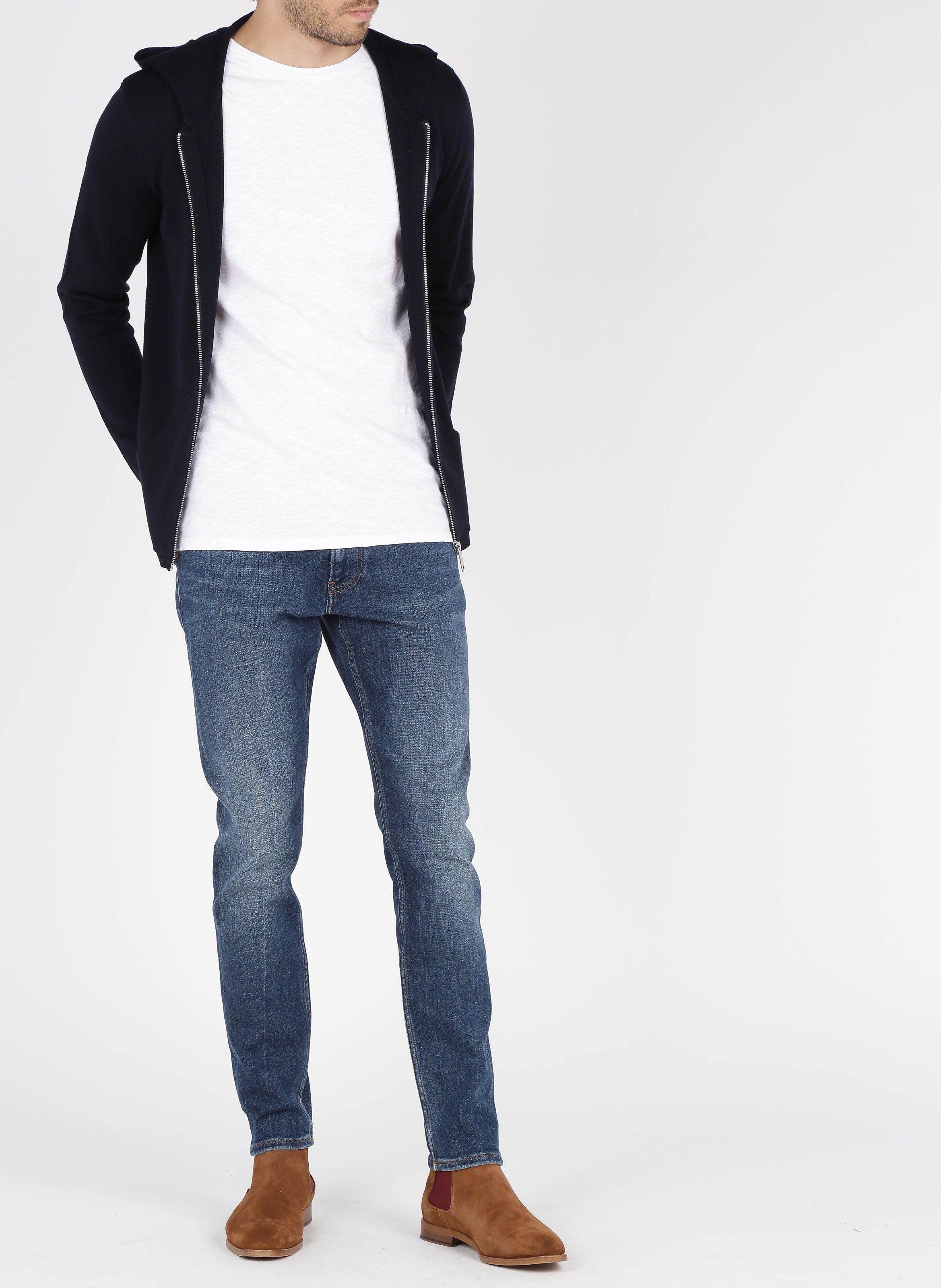 Tee-shirt regular-fit à col rond en coton bysapick AMERICAN VINTAGE Blanc