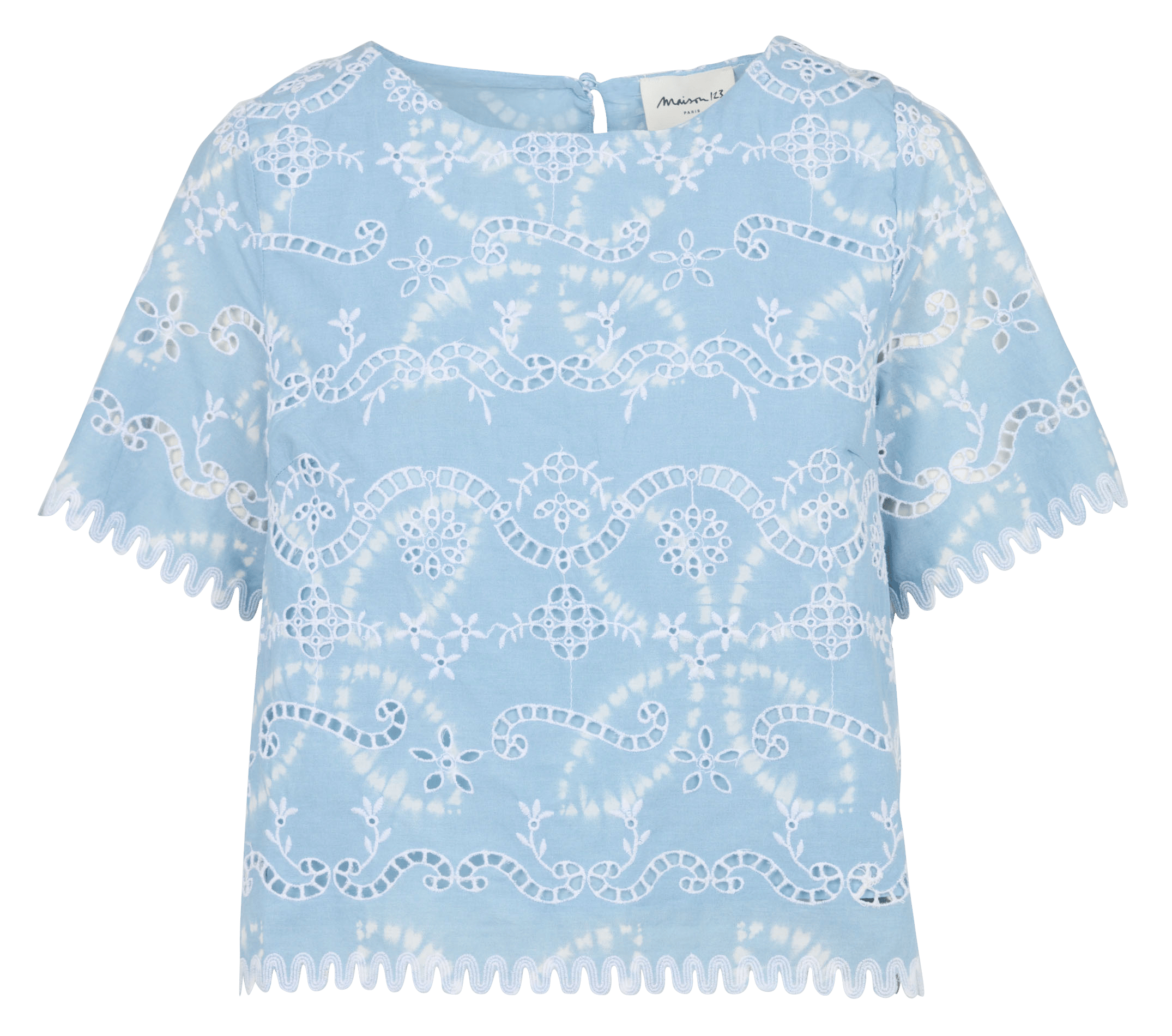 Top col rond en coton danty MAISON 123 Bleu
