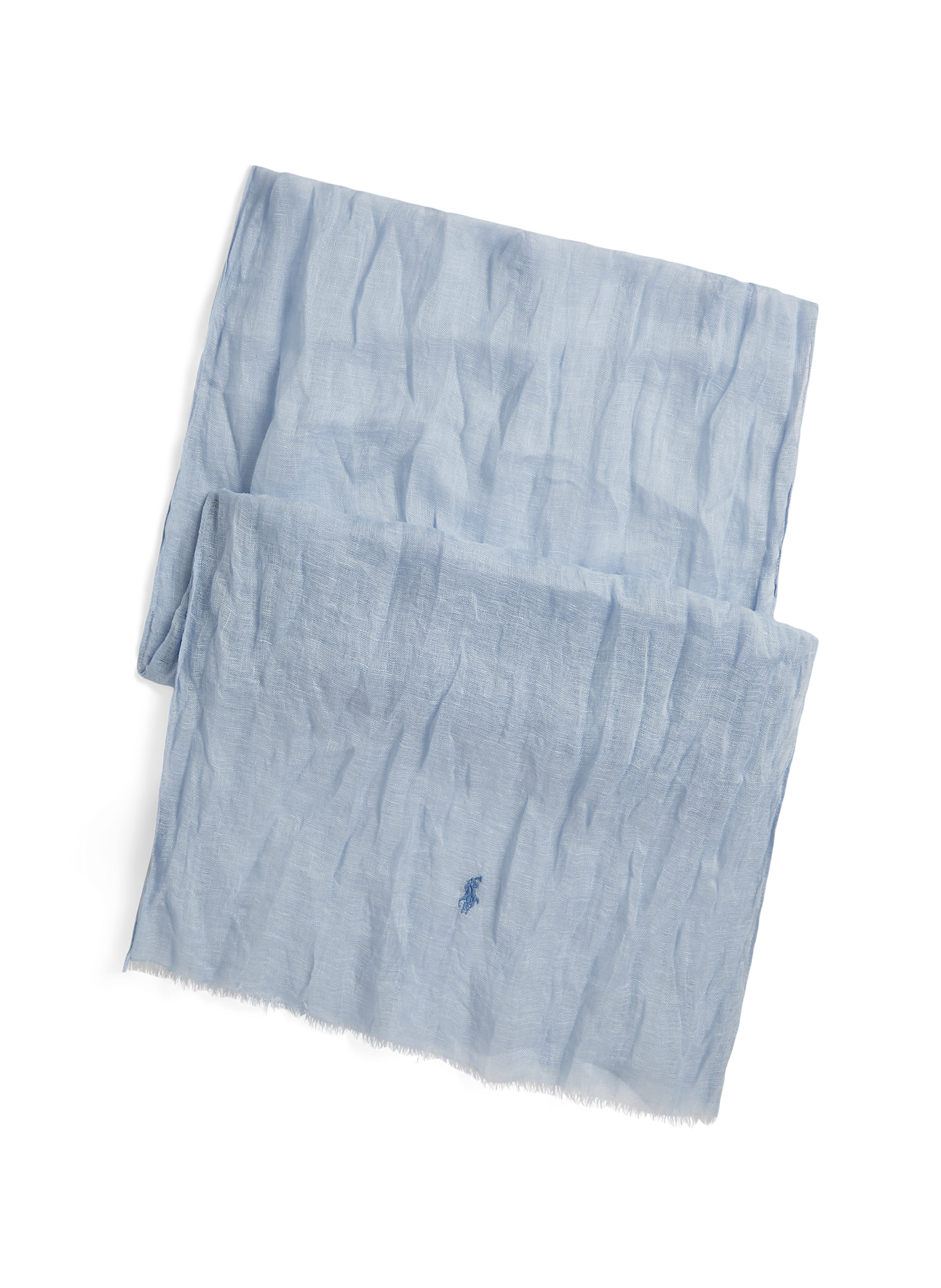 Scarf with embroidered logo in linen POLO RALPH LAUREN Blue