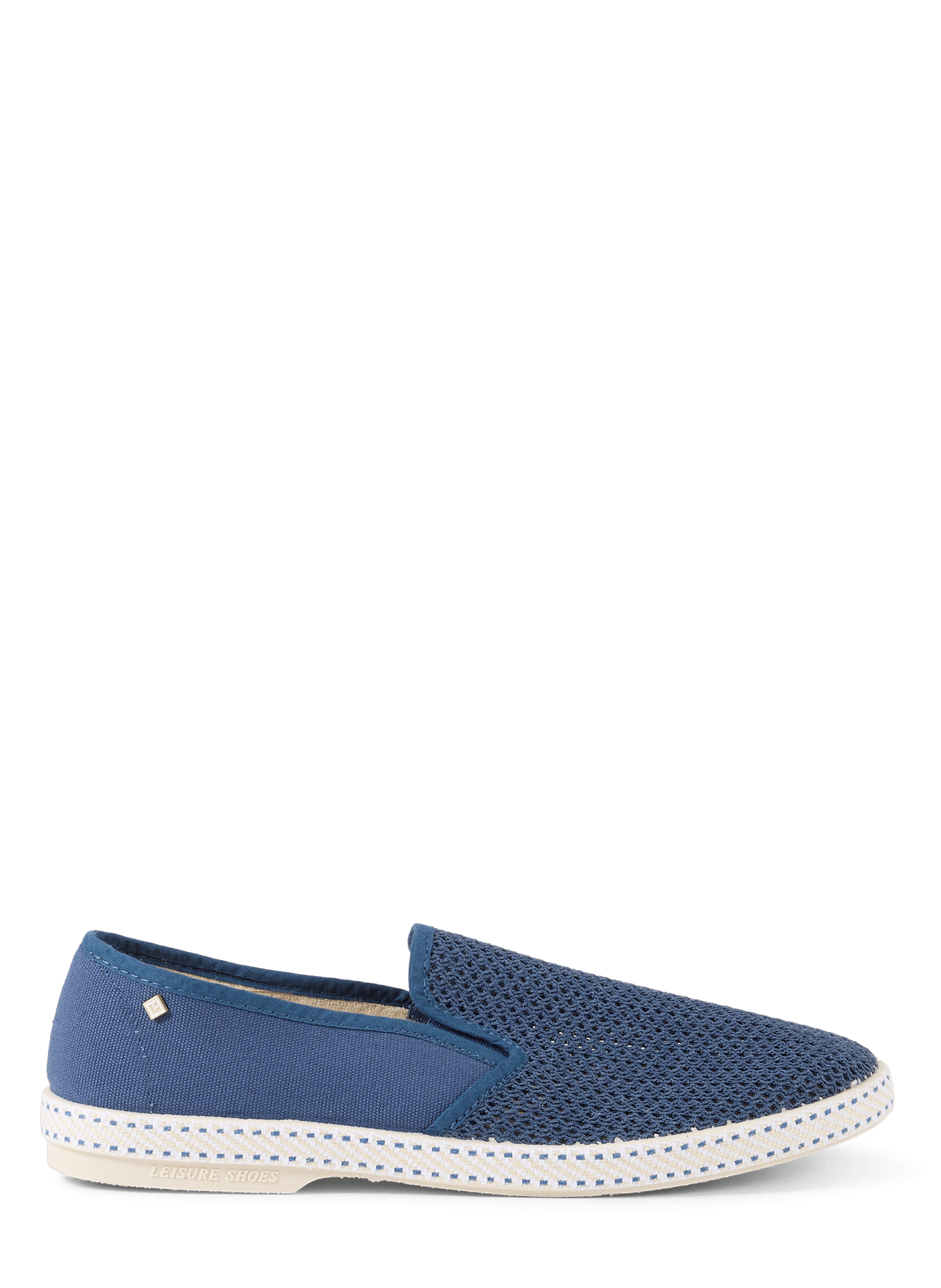 Mesh-look cotton canvas loafers RIVIERAS Blue