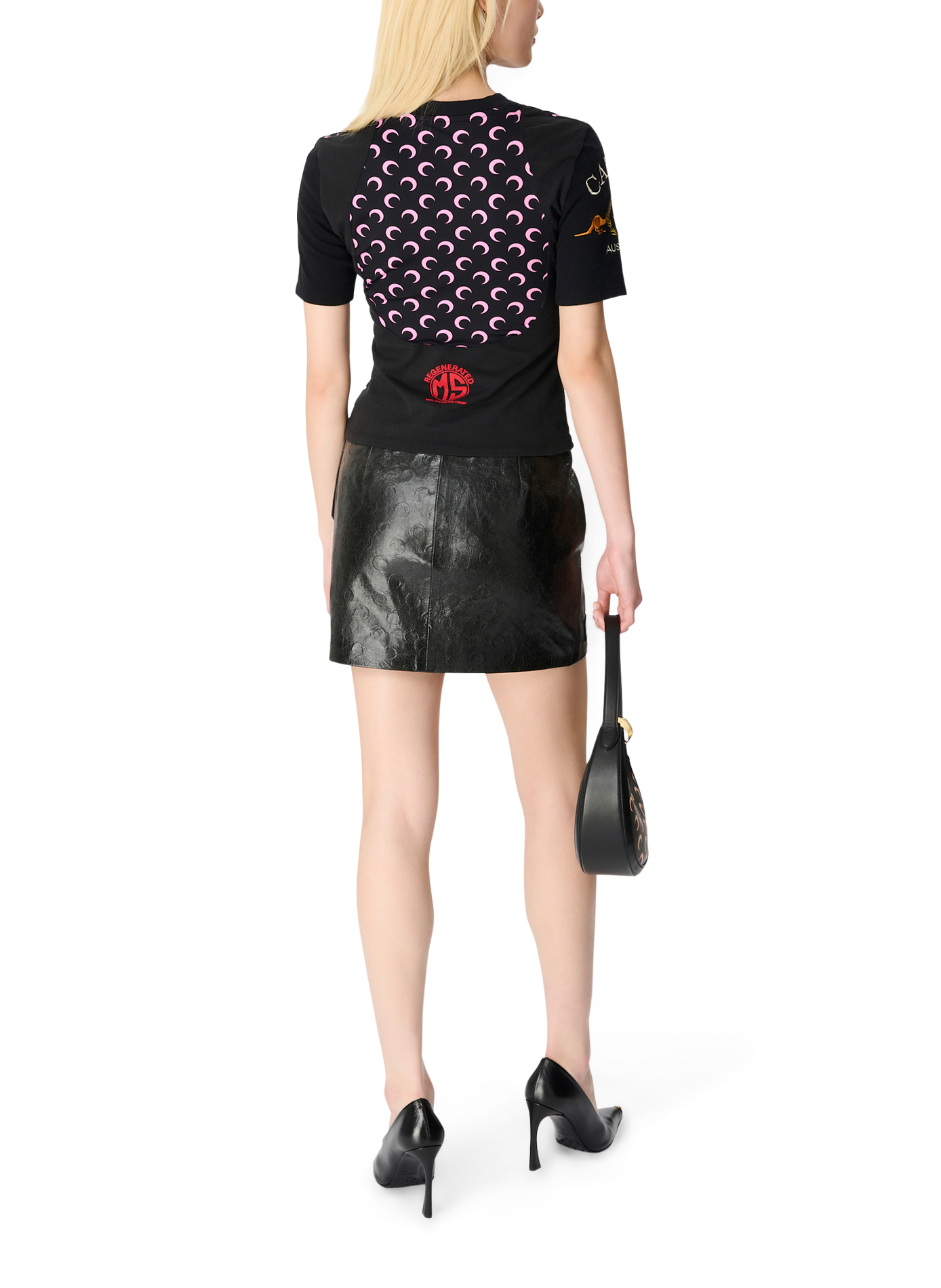 T-shirt baby fit en jersey upcyclé MARINE SERRE Noir