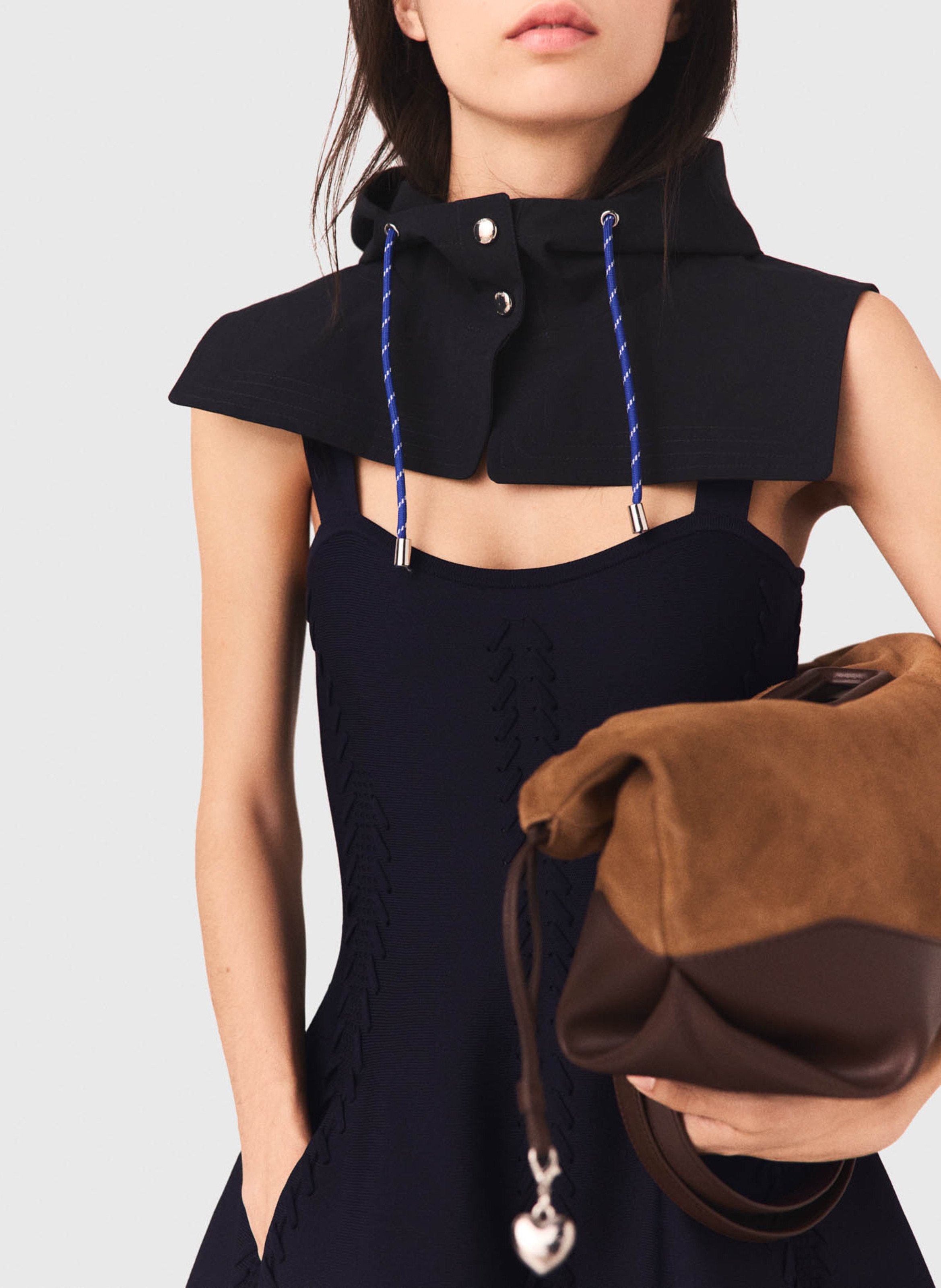 Robe courte patineuse à bretelles MAJE Bleu