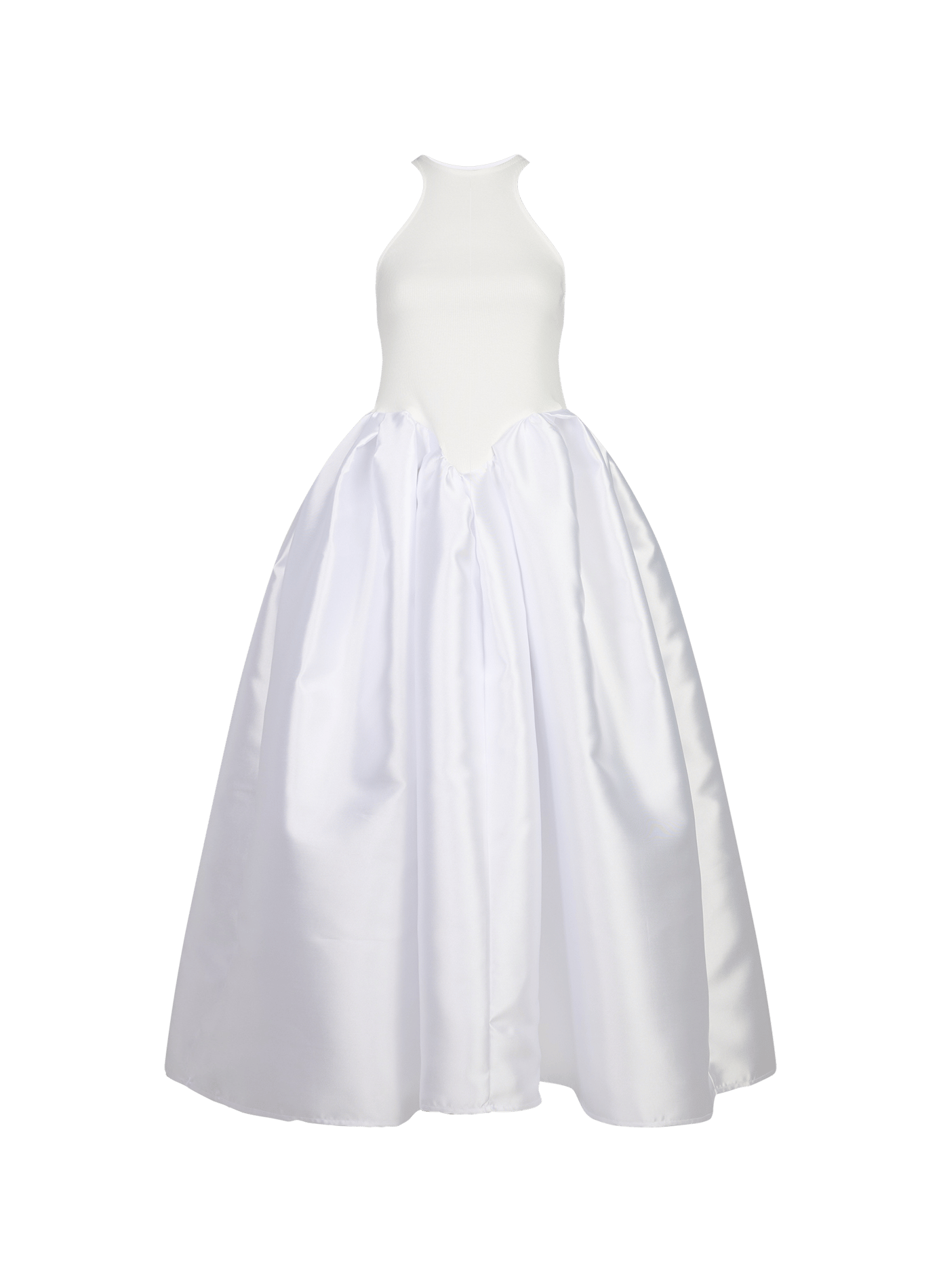 Ausgestelltes langes Kleid aus Baumwollmischung MARQUES ALMEIDA Weiss