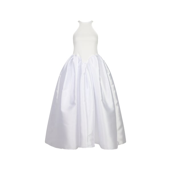 Robe longue évasée en coton mélangé Robe longue évasée en coton mélangé
