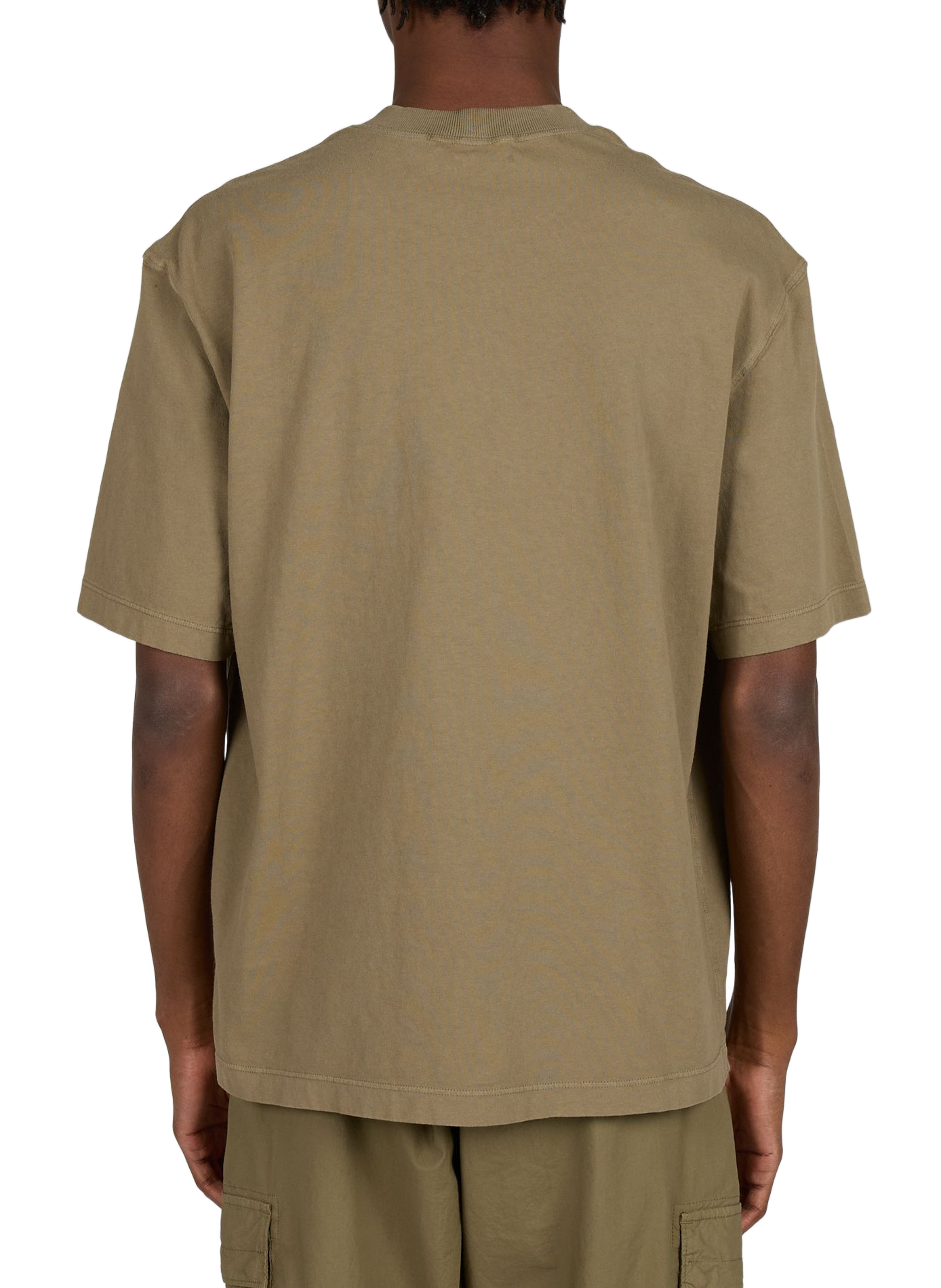 Straight round-neck cotton T-shirt STONE ISLAND Khaki