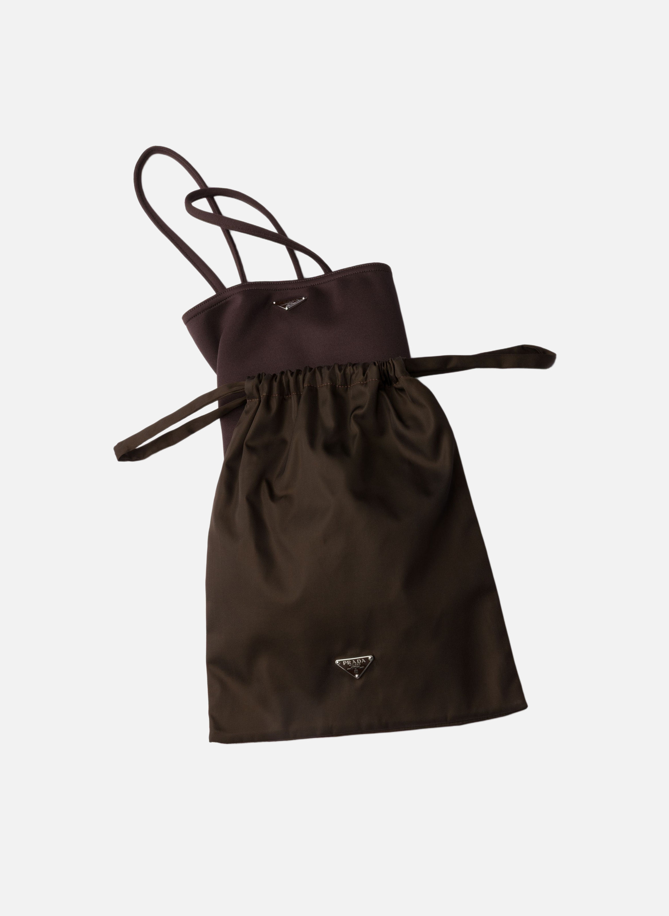 Maillot de bain une pièce en maille interlock PRADA Marron
