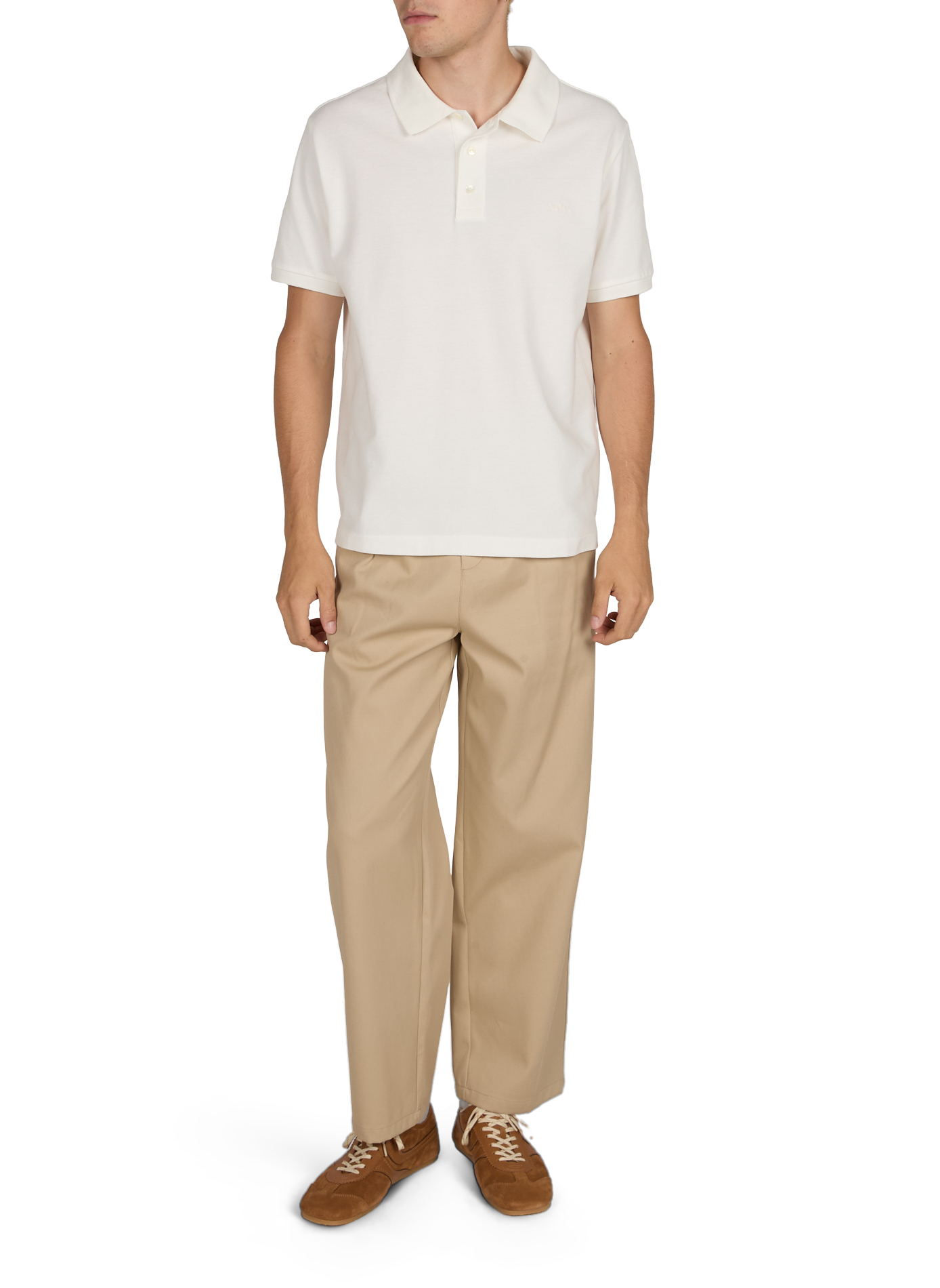 Polo droit en coton  A.P.C. Blanc