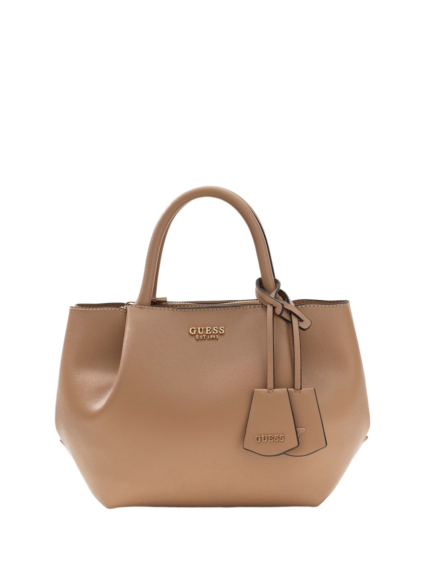 Zippered double handle handbag GUESS Beige