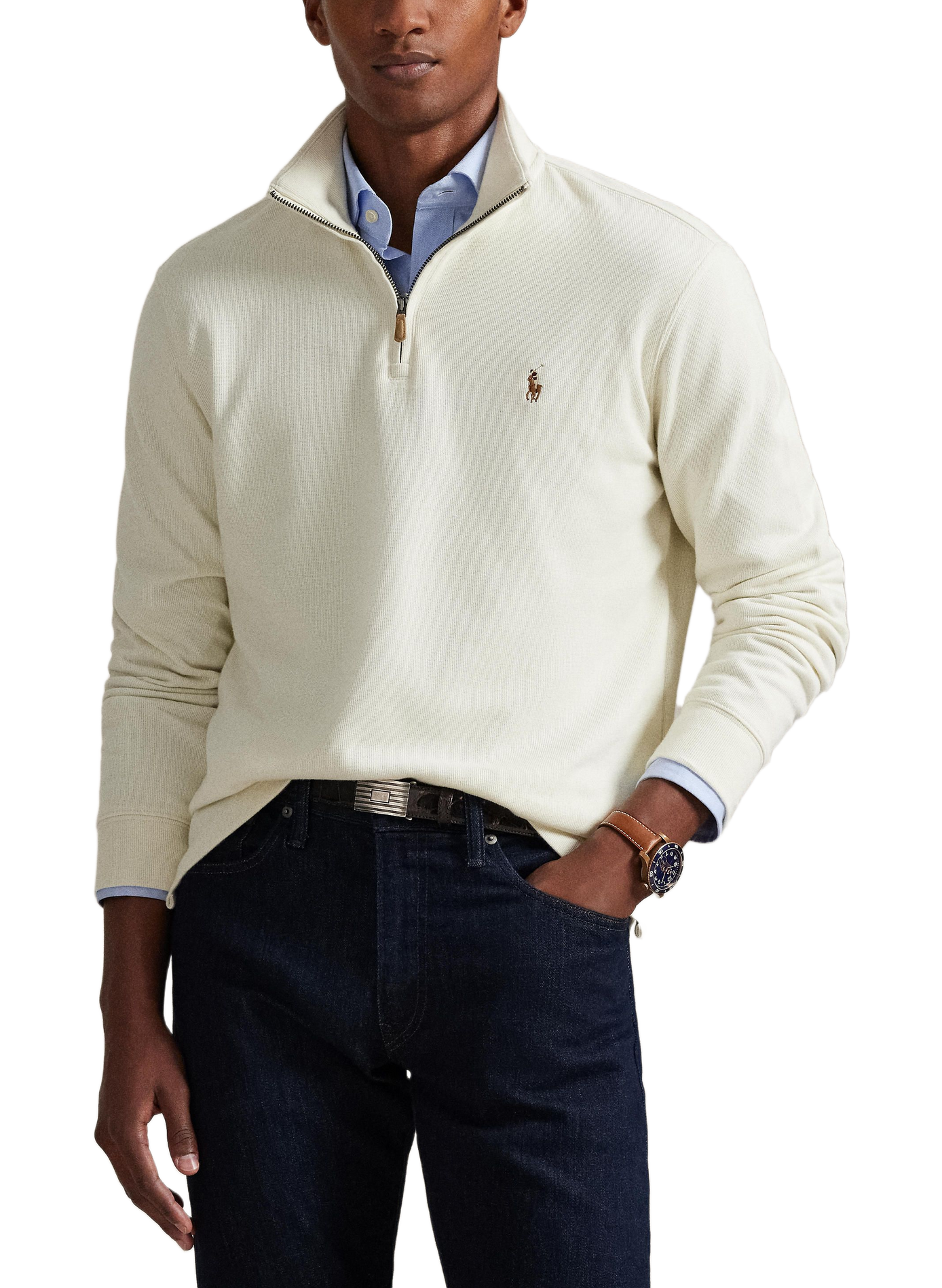 Pull droit col montant en coton | Beige POLO RALPH LAUREN Homme