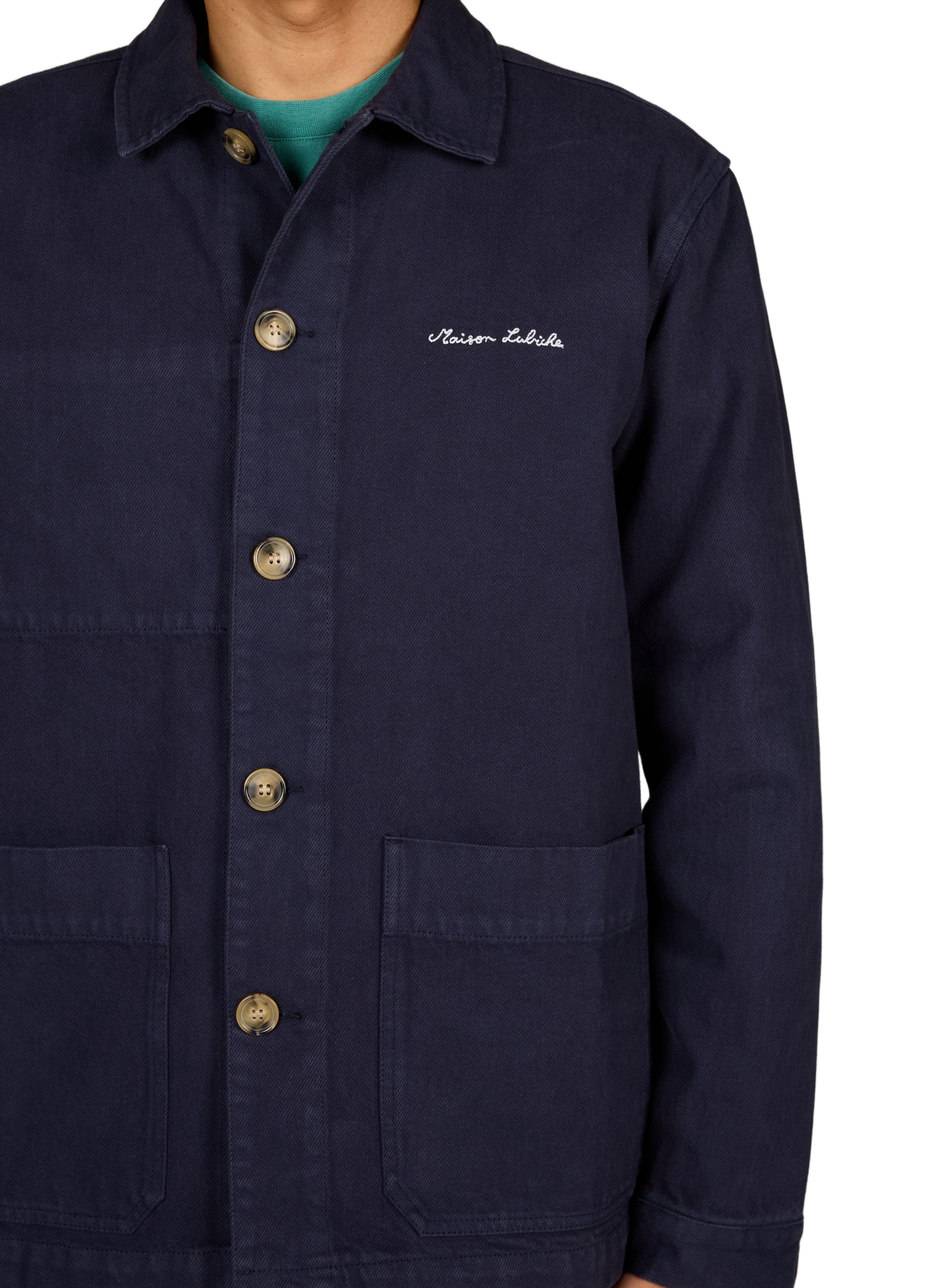 Straight jacket with cotton embroidery MAISON LABICHE Blue