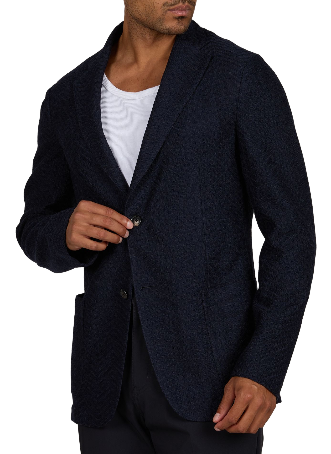 Straight wool virgin wool blazer EMPORIO ARMANI Blue